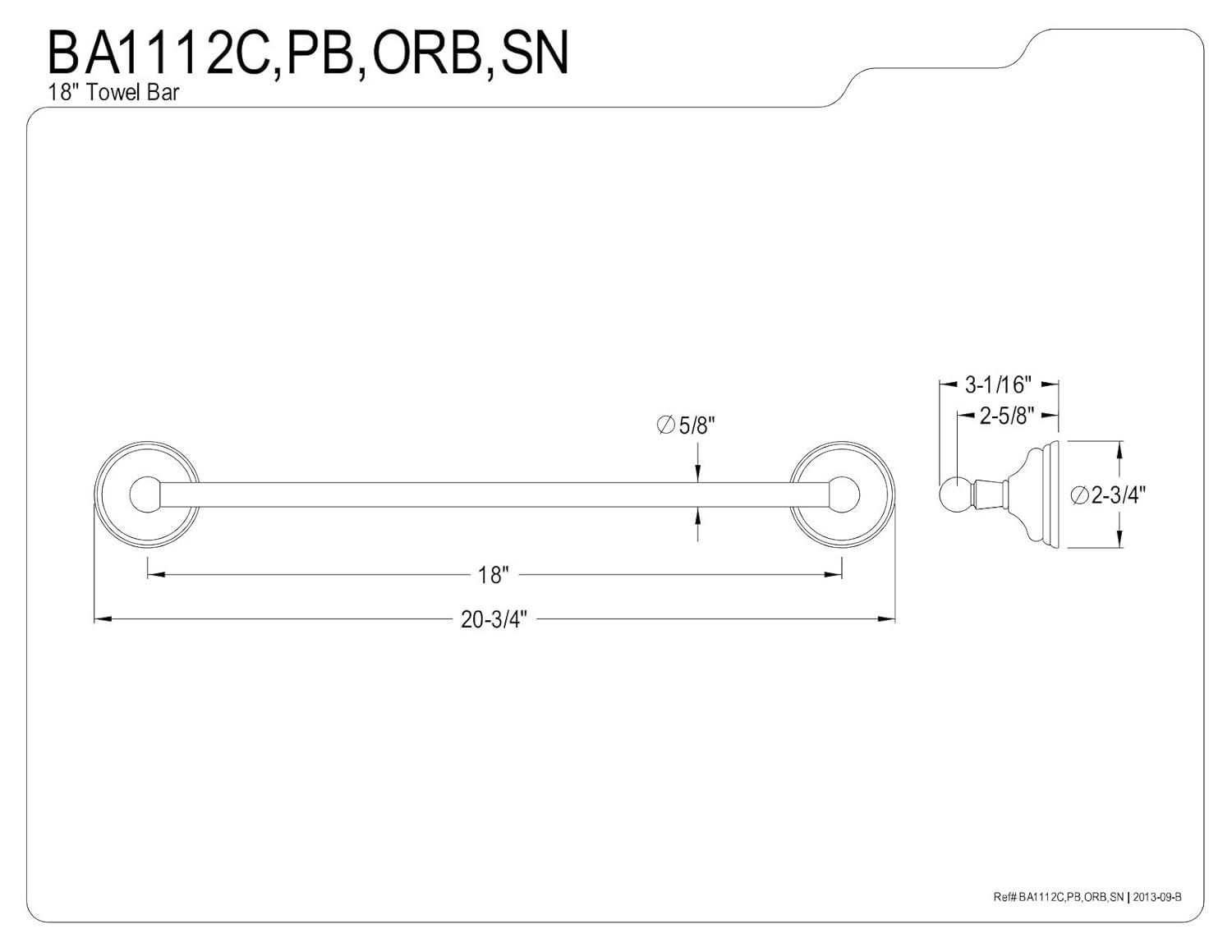 Kingston Brass Victorian 3-Piece Bathroom Hardware Set