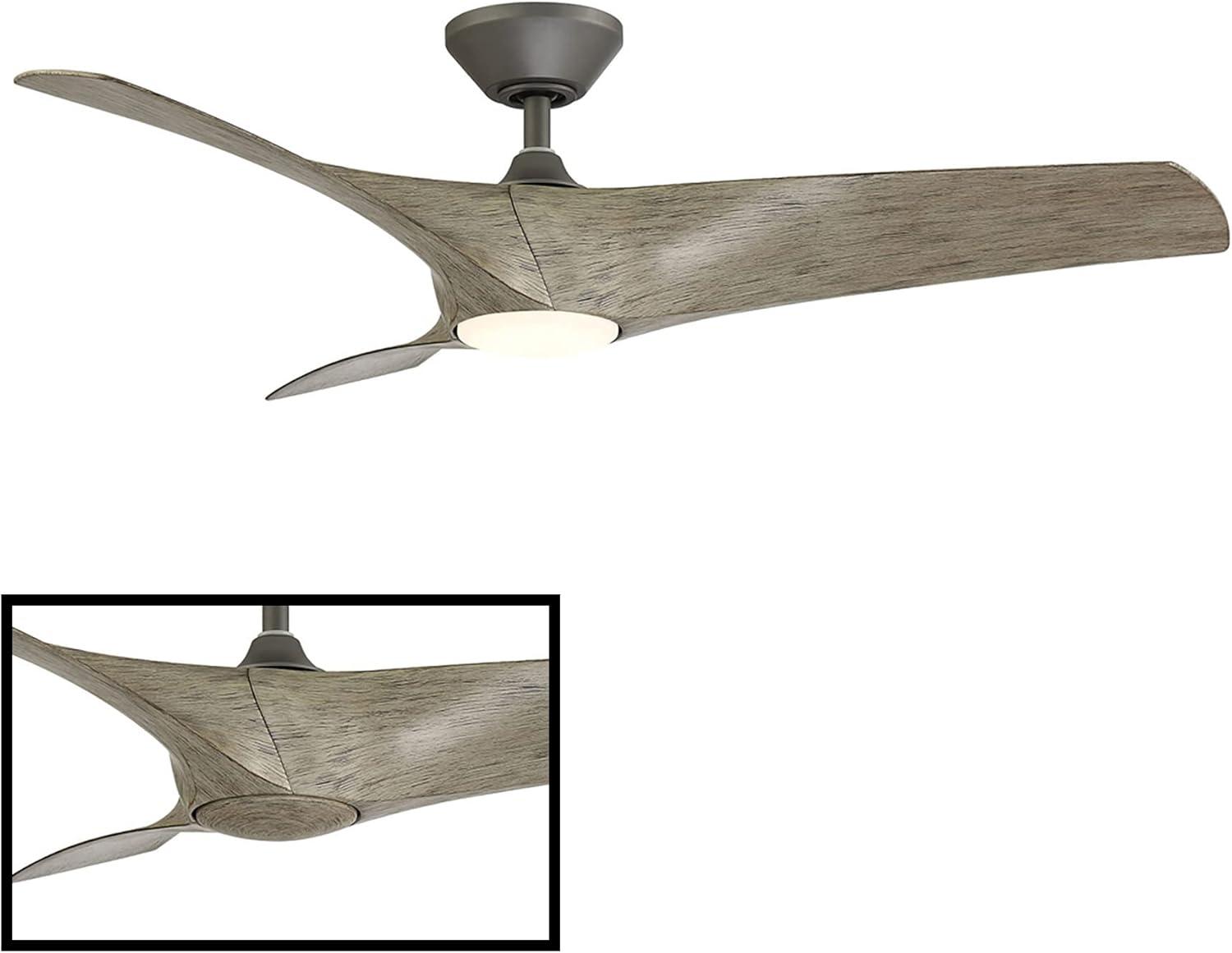 Modern Forms Zephyr 3 - Blade Outdoor/Indoor Smart Ceiling Fan with 2700K-3000K-4000K-5000K Selectable LED Light Kit and Remote Control Included