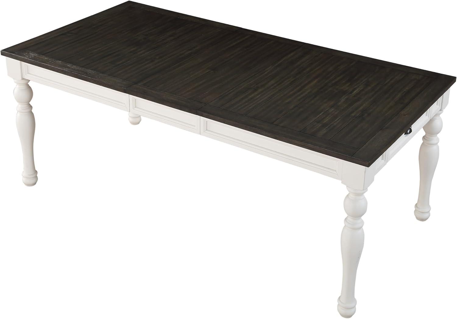 Transitional White Extendable Farmhouse Dining Table
