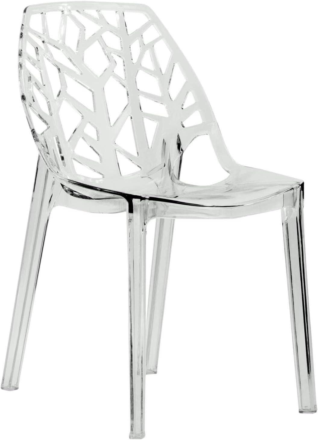 Clear Polycarbonate Cut-Out Design Dining Chair