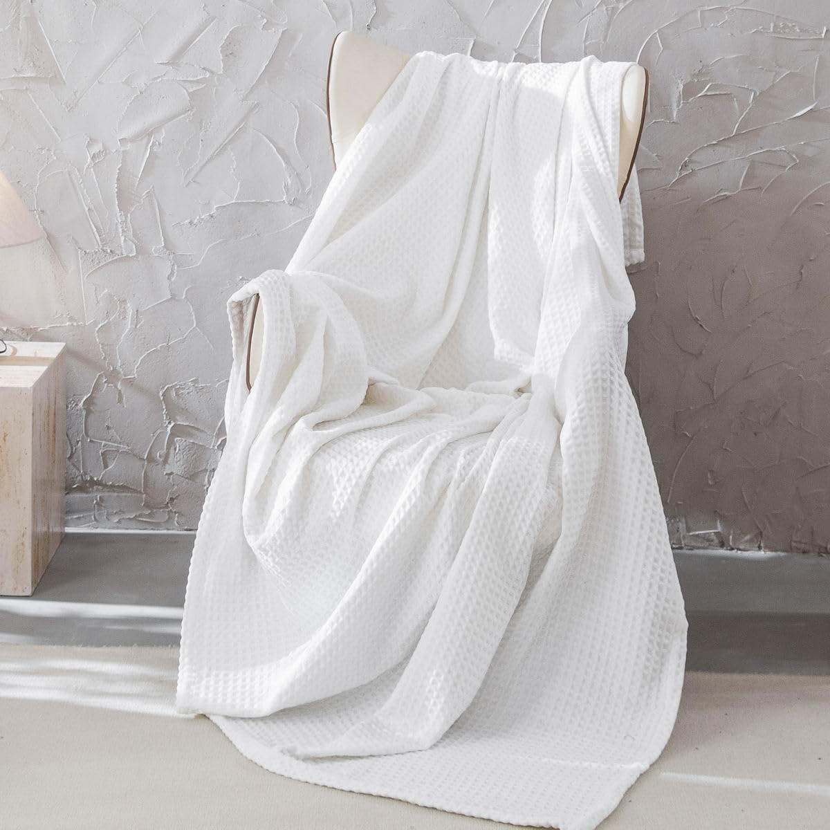 MeadowPark Fluffy Waffle Weave Polyester Chenille Bed Blanket