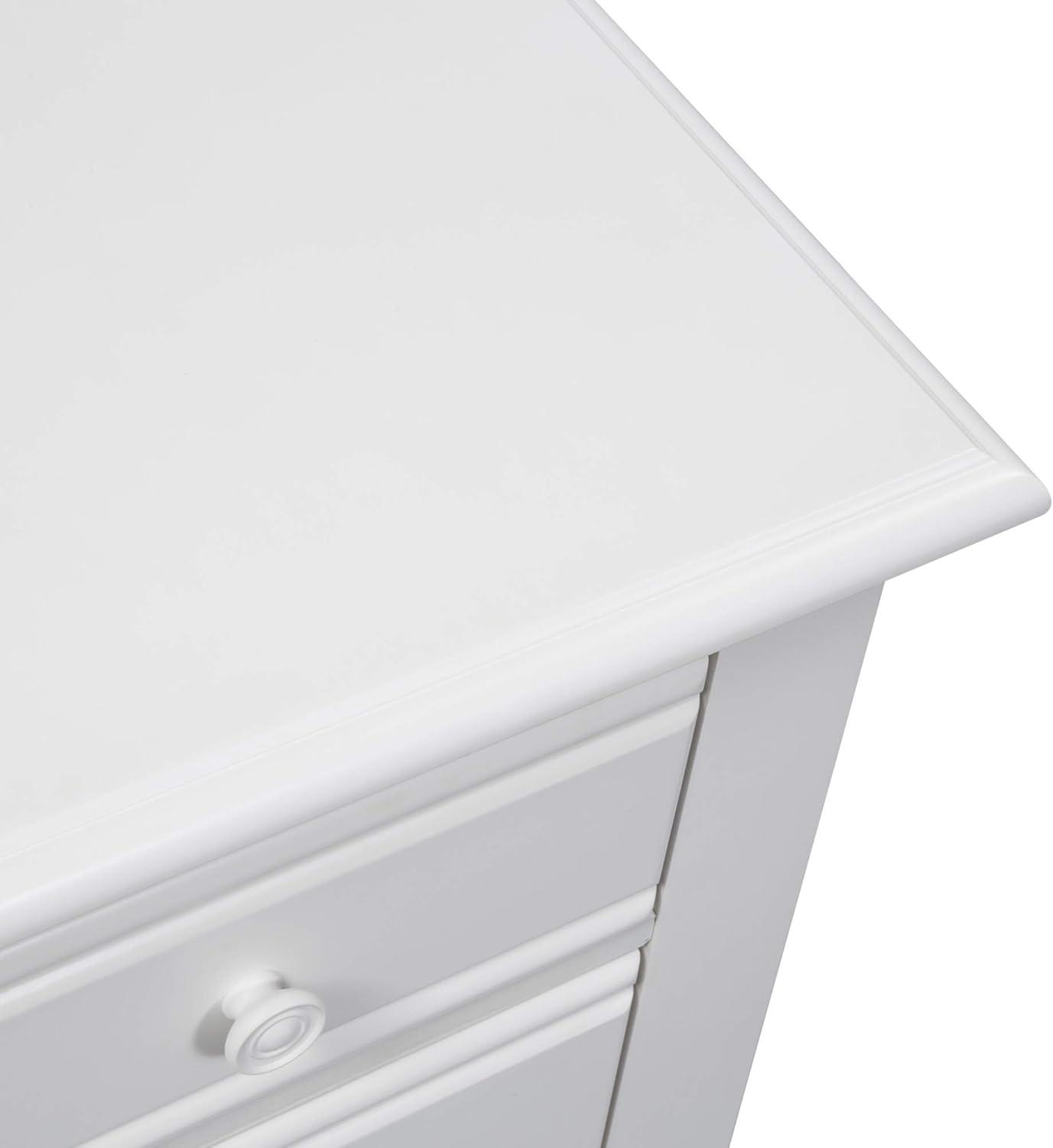 Cottage Charm White 2-Drawer Nightstand with Bun Feet