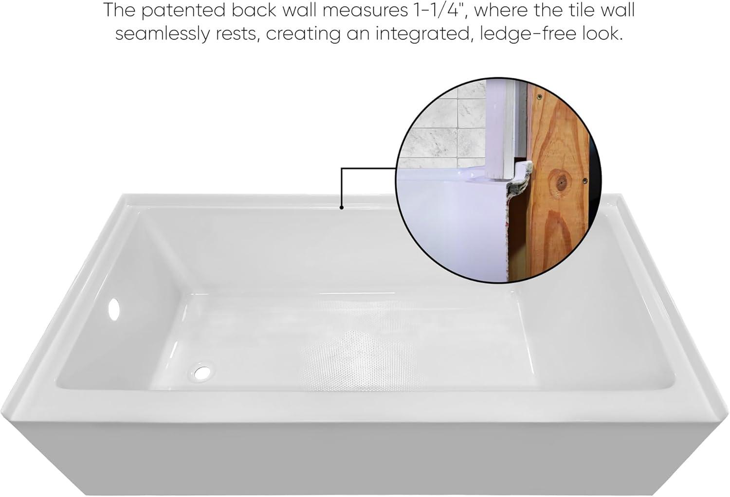 Whitehaus Collection 60" x 30" Alcove Soaking Bathtubs With Drain Hole Options