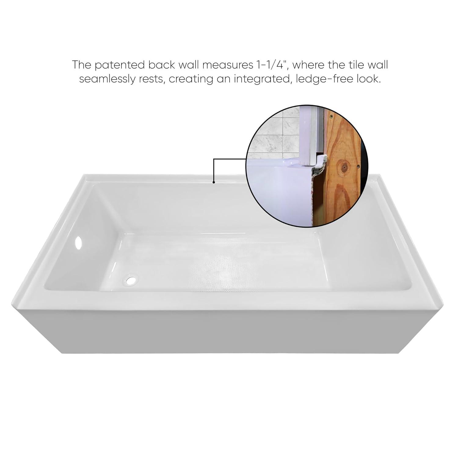 Whitehaus Collection 60" x 30" Alcove Soaking Bathtubs With Drain Hole Options