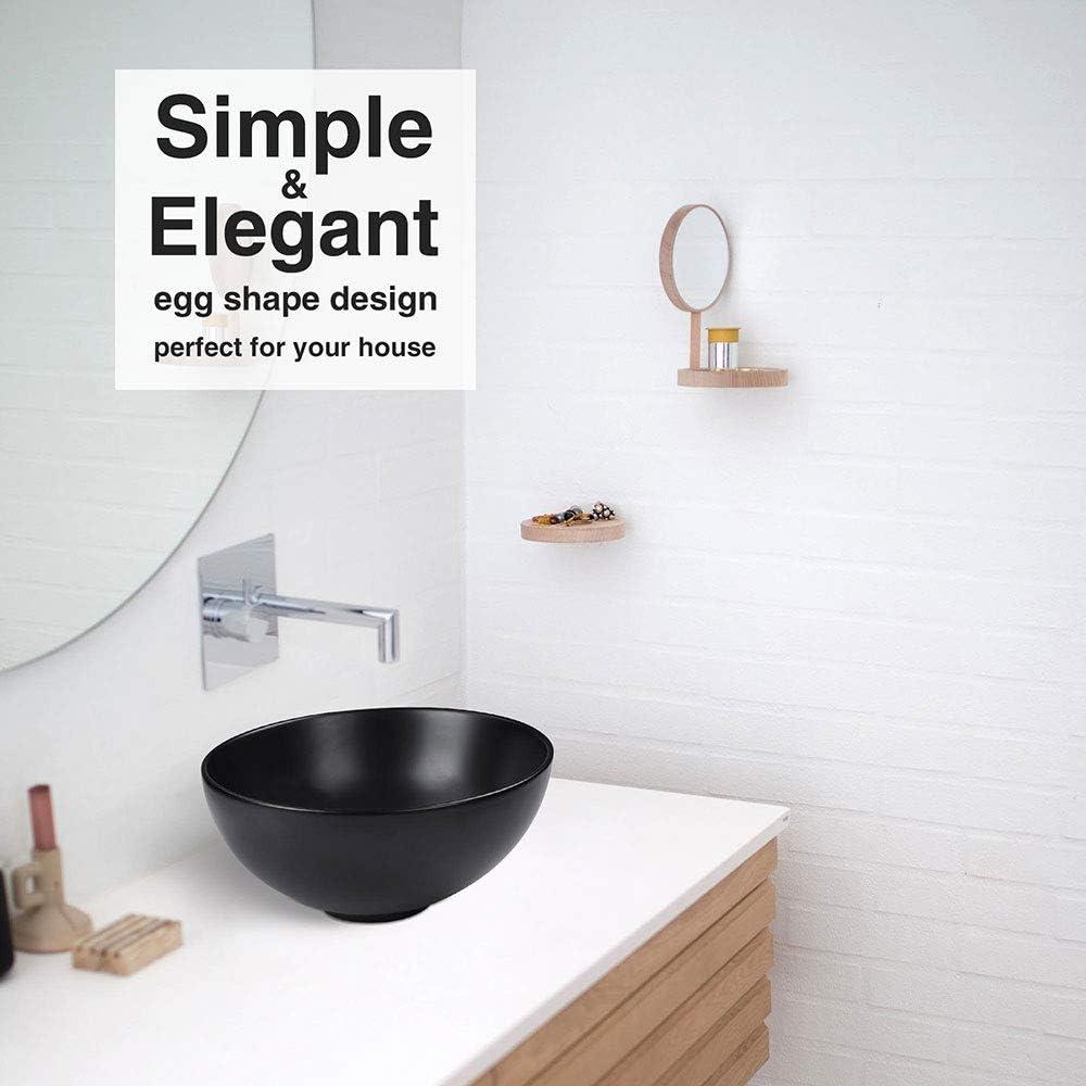 Aquaterior 12'' Porcelain Circular Bathroom Sink