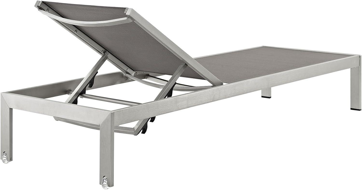 Modway Shore Aluminum Mesh Outdoor Patio Poolside Chaise Lounge Chair