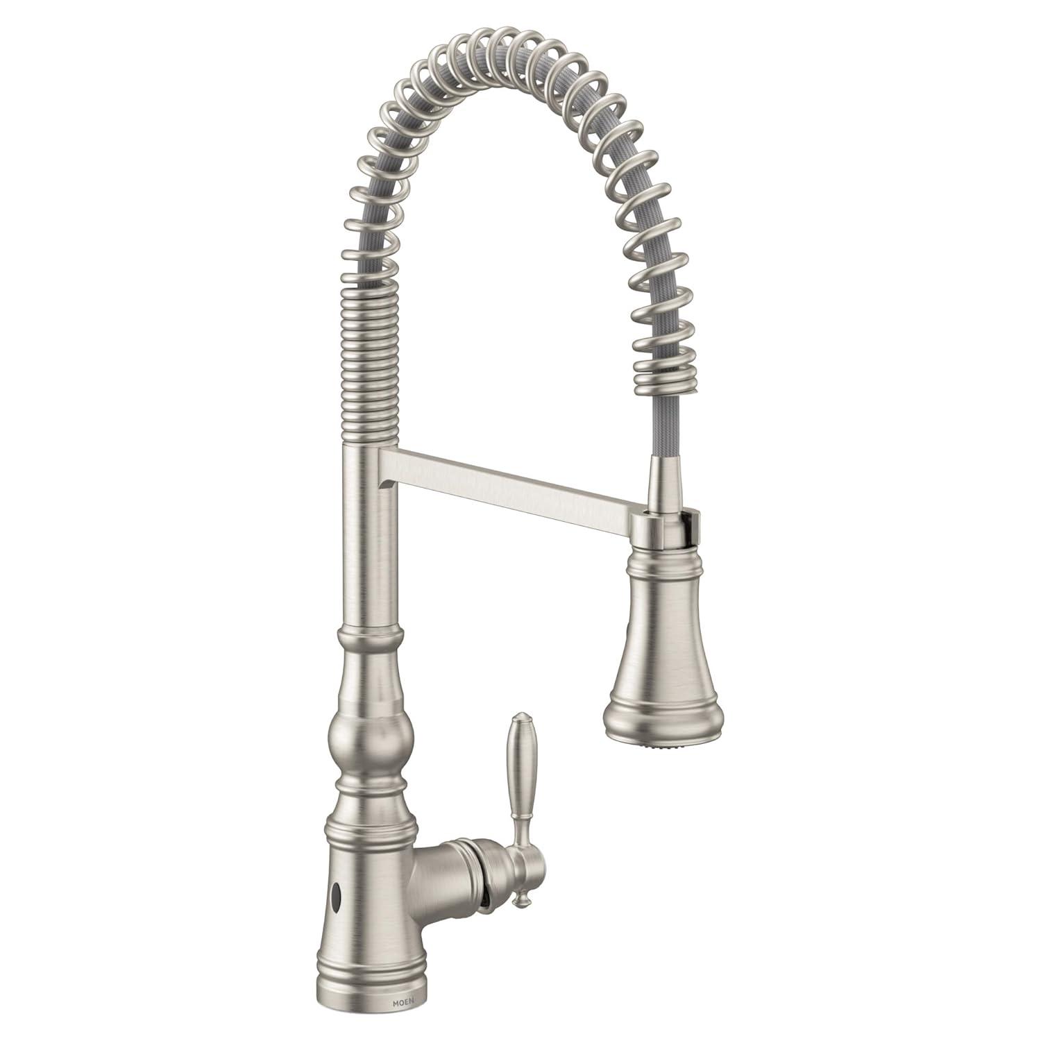 Moen Weymouth MotionSense Wave Single Handle Pre-Rinse Spring Pulldown Kitchen Faucet