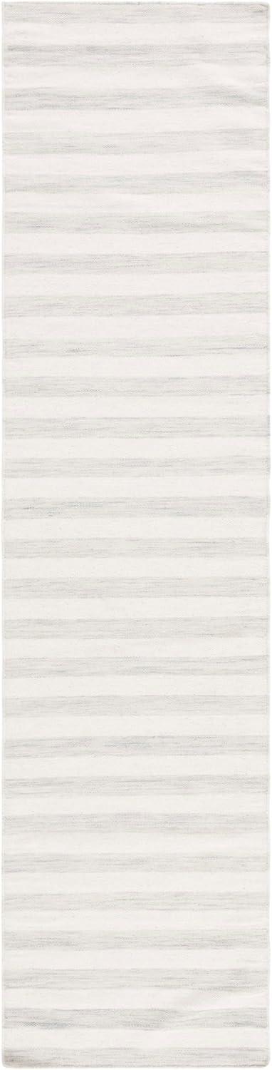 Dhurries DHU575 Hand Woven Runner Rug - Light Blue/Ivory - 2'6"x10' - Safavieh.