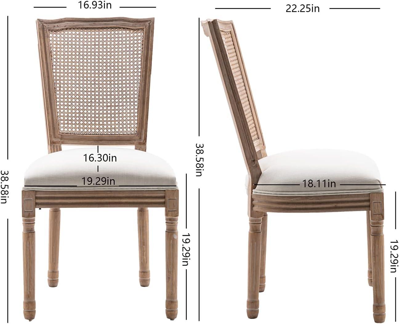 One Allium Way® French Style Vintage Solid Wood Upholstered Dining Chair (Set of 4)