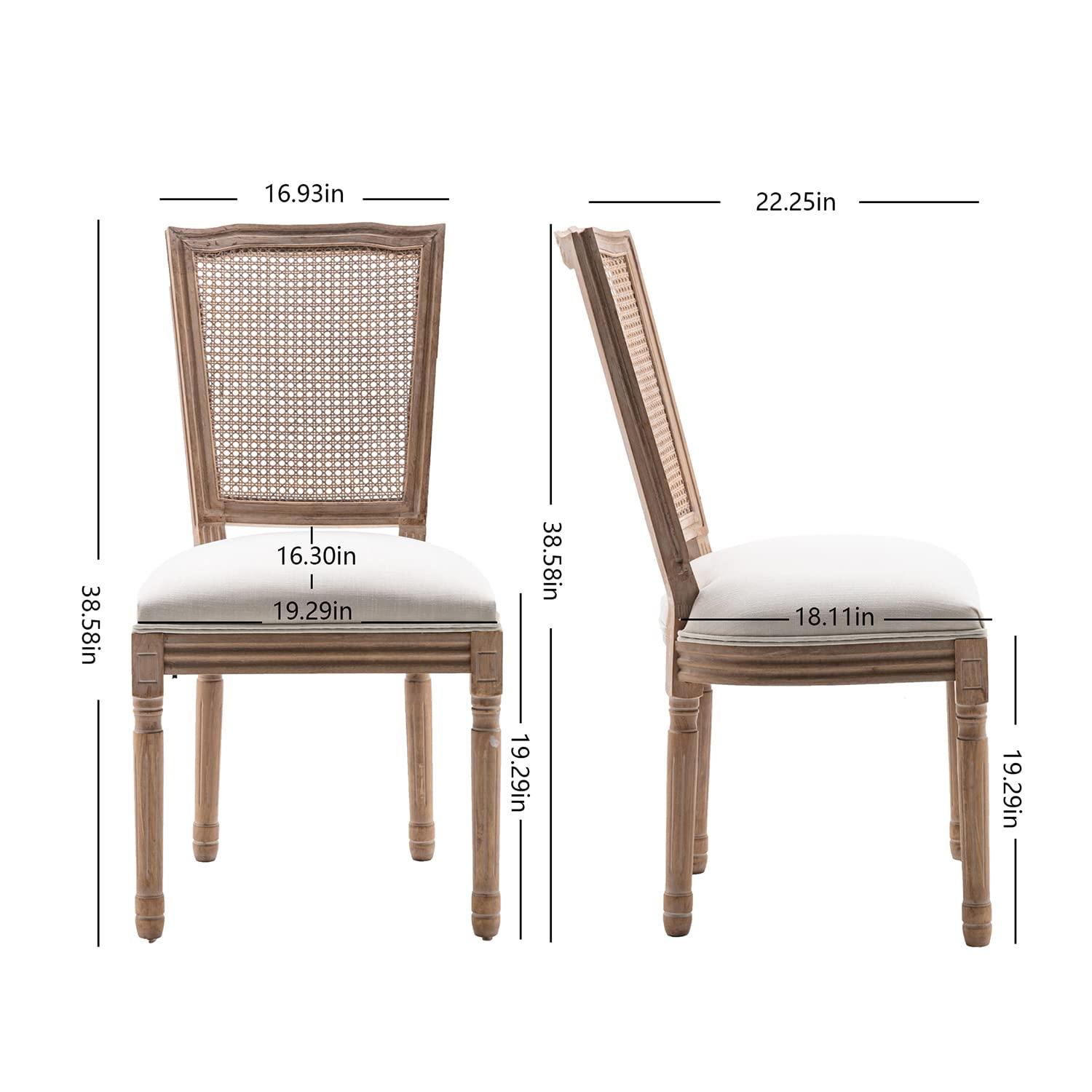 One Allium Way® French Style Vintage Solid Wood Upholstered Dining Chair (Set of 4)