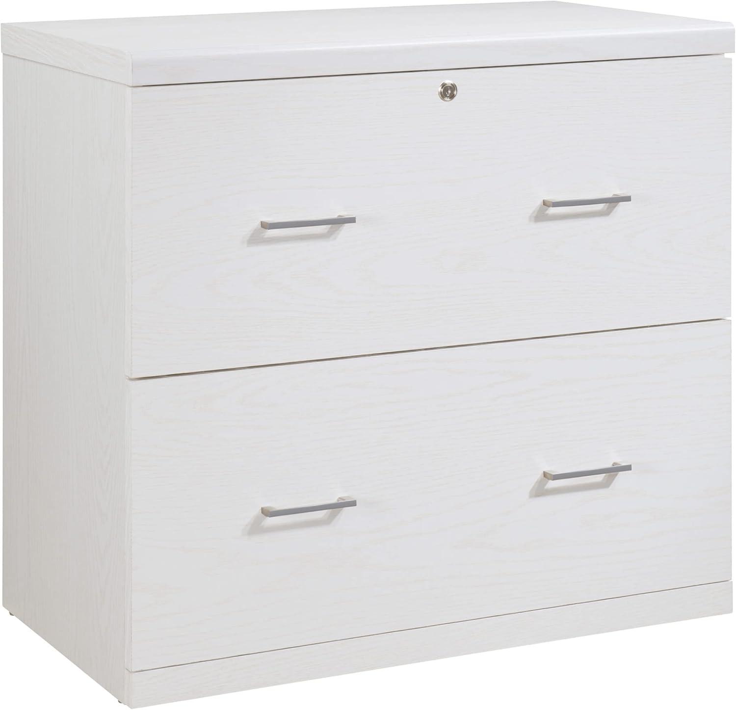 Alpine 2-Drawer Engineered Wood Lateral File with Lockdowel  in White Finish