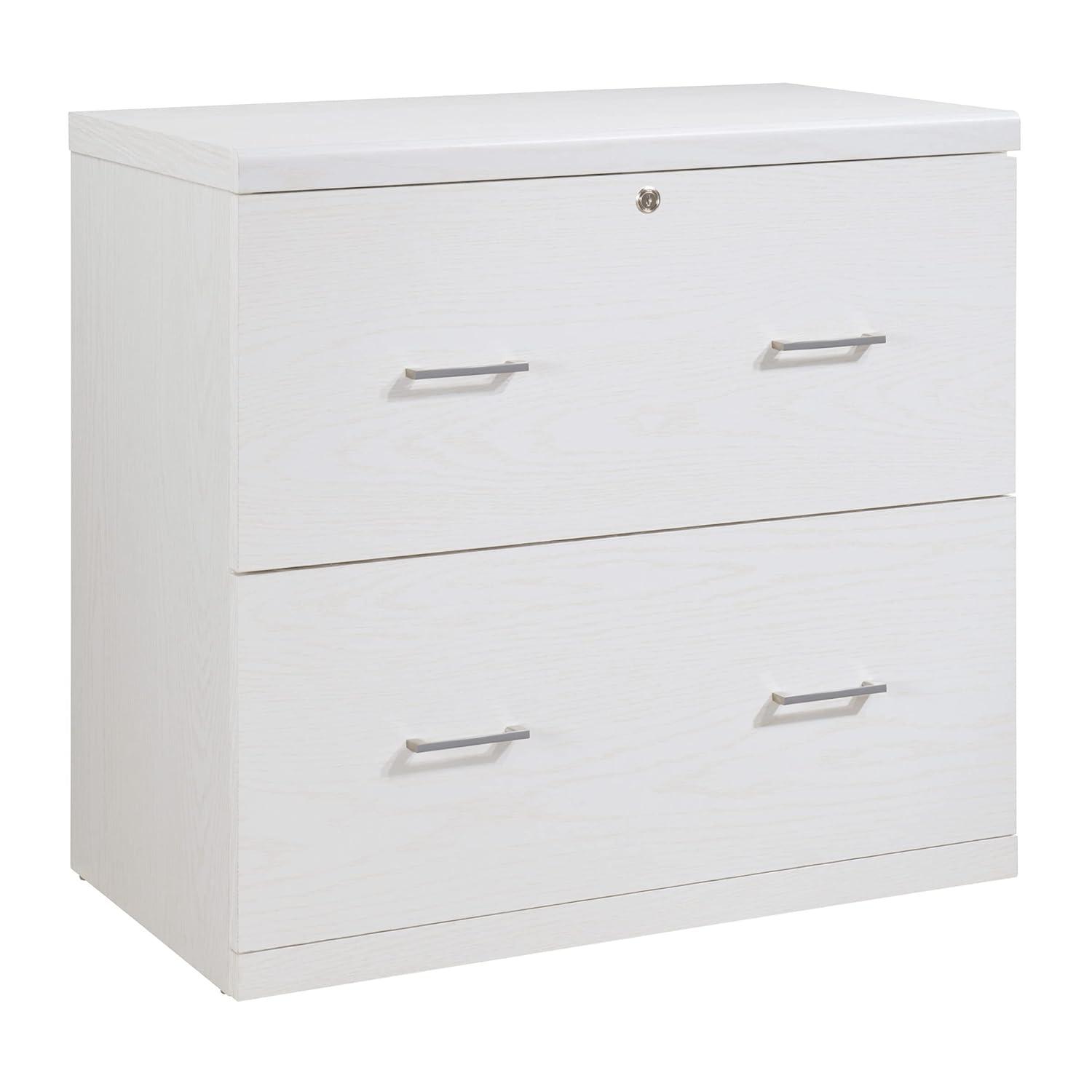 Alpine 2-Drawer Engineered Wood Lateral File with Lockdowel  in White Finish
