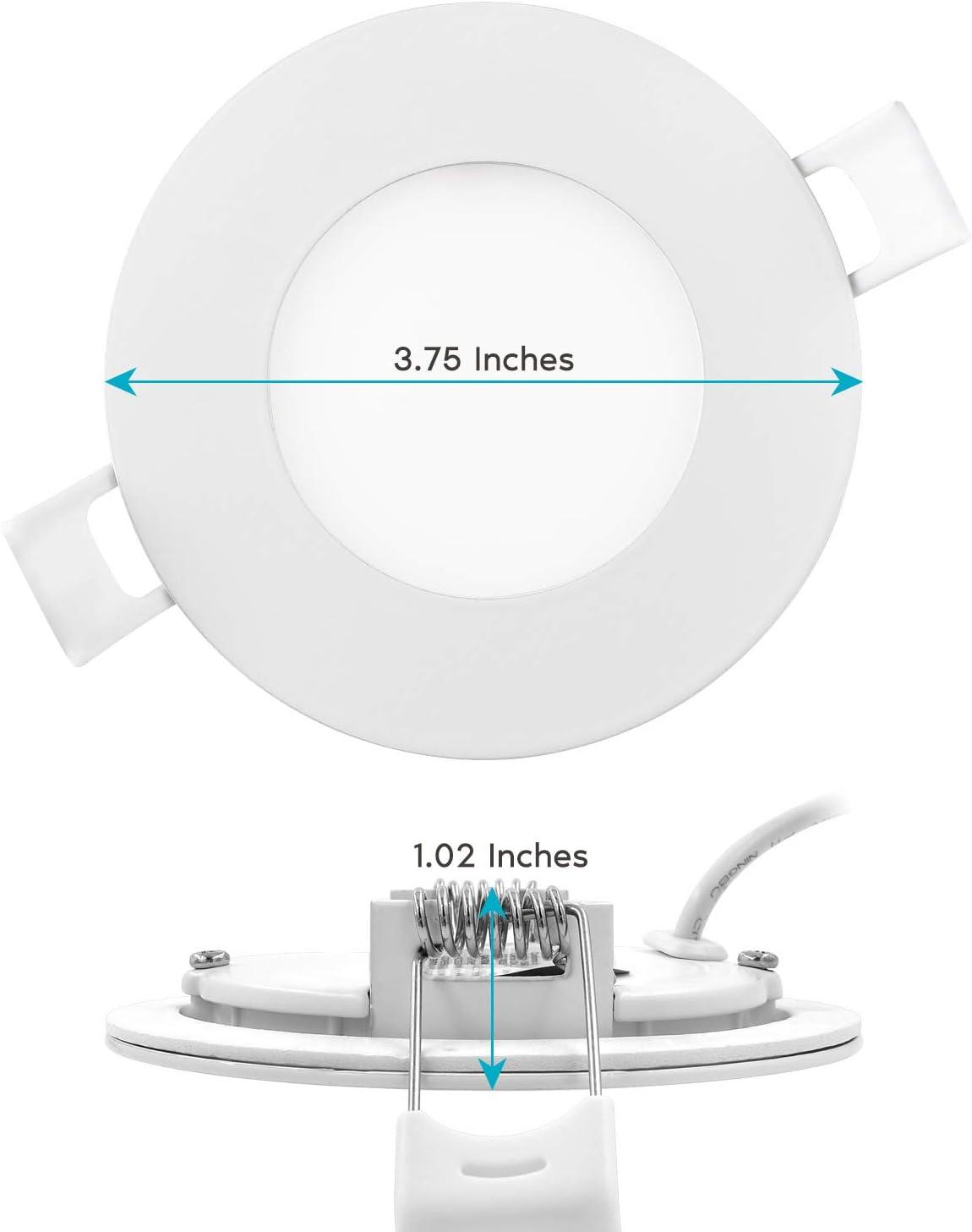Luxrite 3" Ultra-Thin LED Recessed Light, Color Temperature Selectable, Dimmable