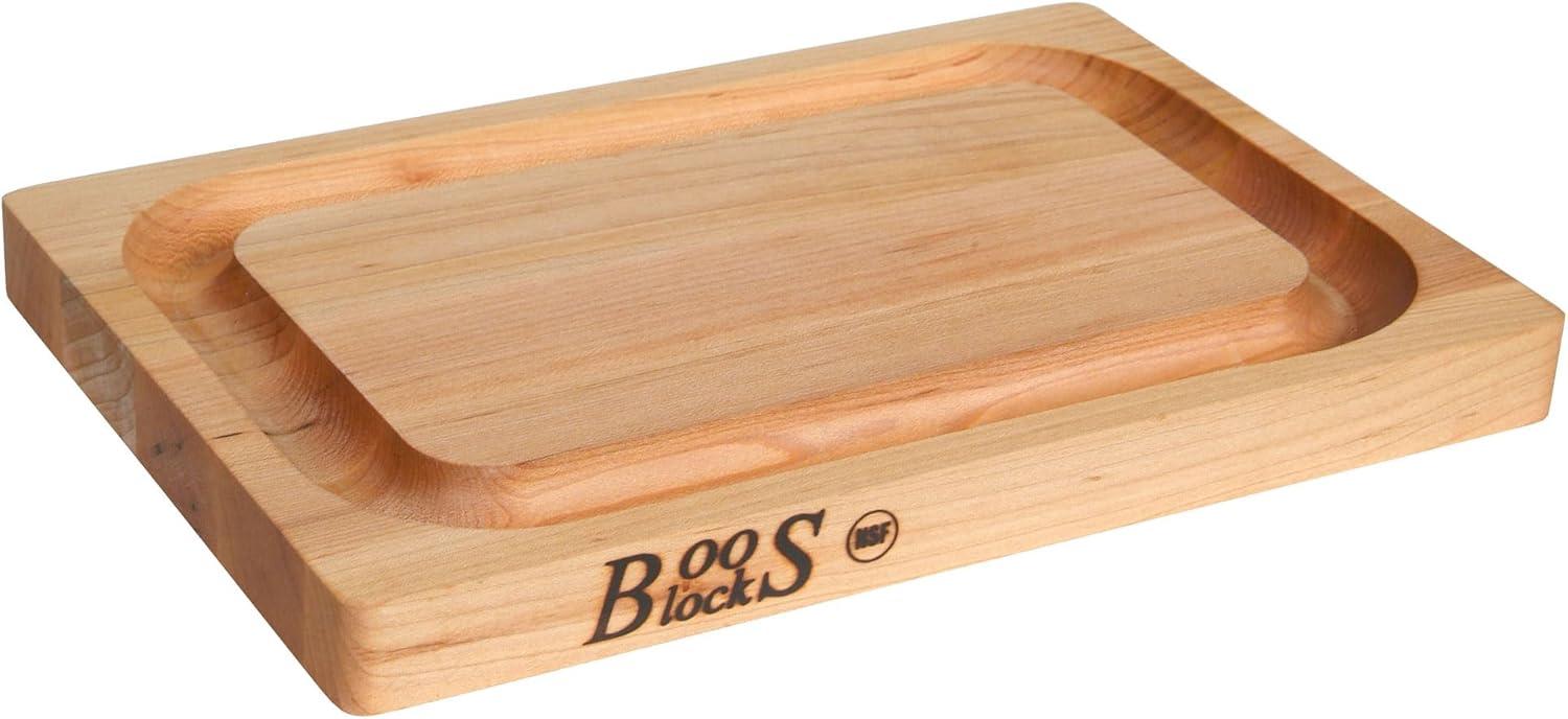 John Boos Small Chop-N-Slice Maple Wood Cutting Board for Kitchen, Reversible Edge Grain Square Butcher Boos Block