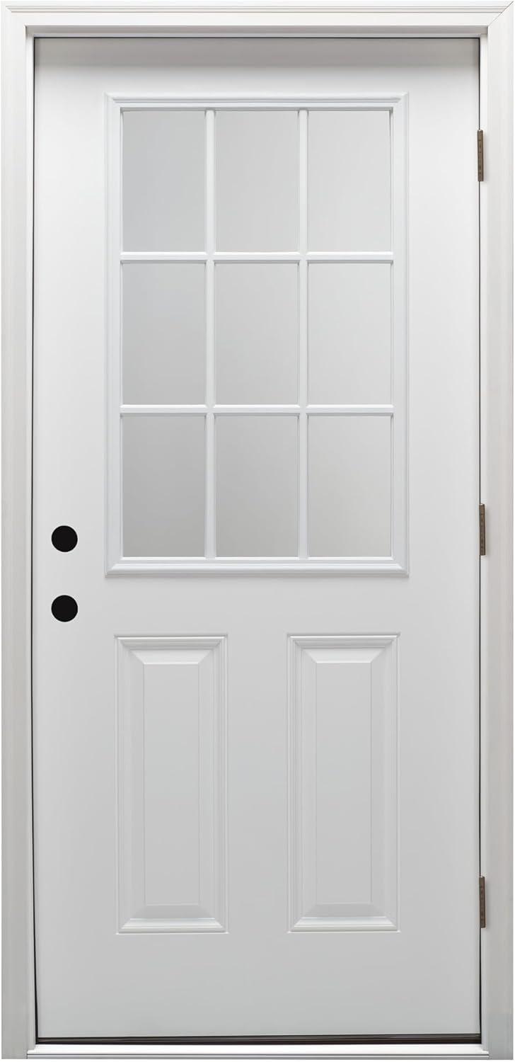 Clear Glass 80'' Paneled Fiberglass Front Entry Doors