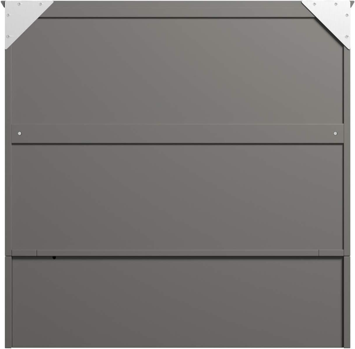 AFI Hamilton Twin XL Solid Wood Murphy Bed Chest with Built-In Charger in Gray