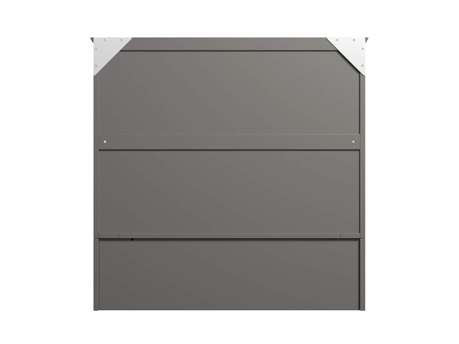 AFI Hamilton Twin XL Solid Wood Murphy Bed Chest with Built-In Charger in Gray