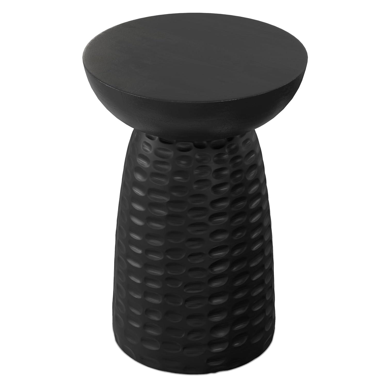 Simpli Home Boyd Solid Mango Wood Contemporary Accent Table with Textured Finish, Fully Assembled