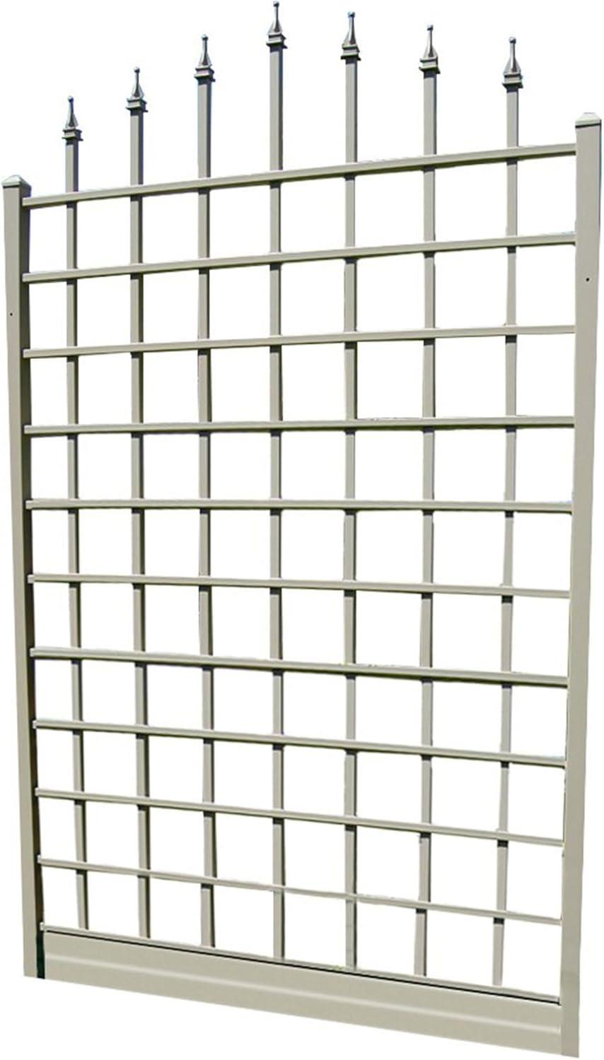 Dura-Trel Winchester 57"x95" PVC Vinyl Outdoor Garden Trellis Support for Vines, Climbing Plants, Flowers, & Vegetables w/Wall Mounting Screws, White