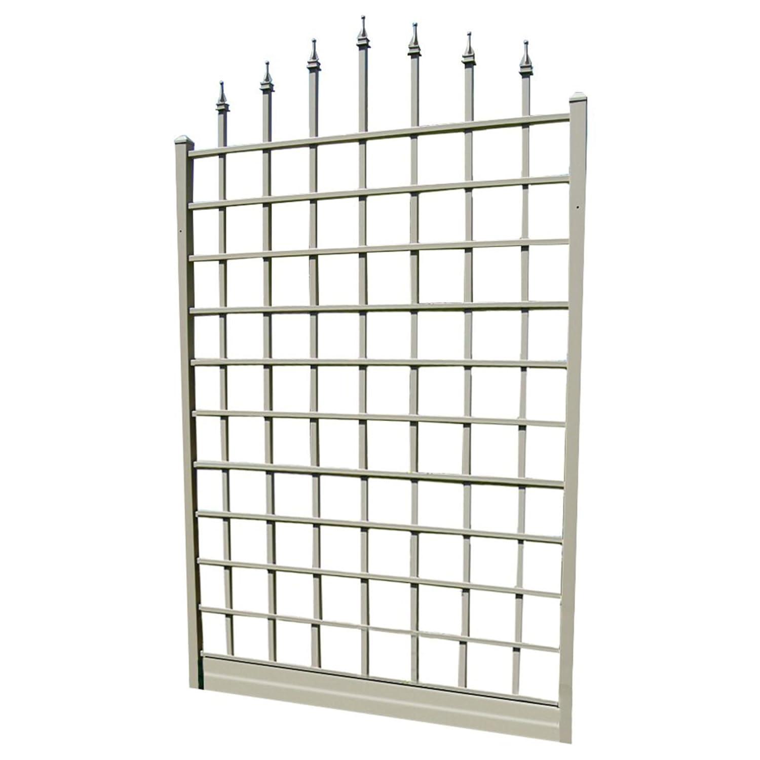 Dura-Trel Winchester 57"x95" PVC Vinyl Outdoor Garden Trellis Support for Vines, Climbing Plants, Flowers, & Vegetables w/Wall Mounting Screws, White