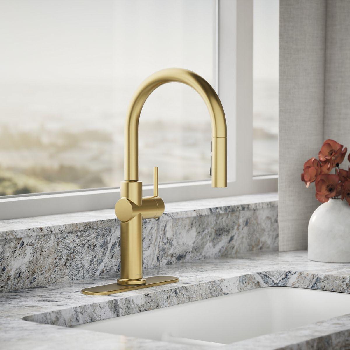 Kohler Crue Single Handle Pull Down Kitchen Faucet with Three-Function Pull Down Sprayer