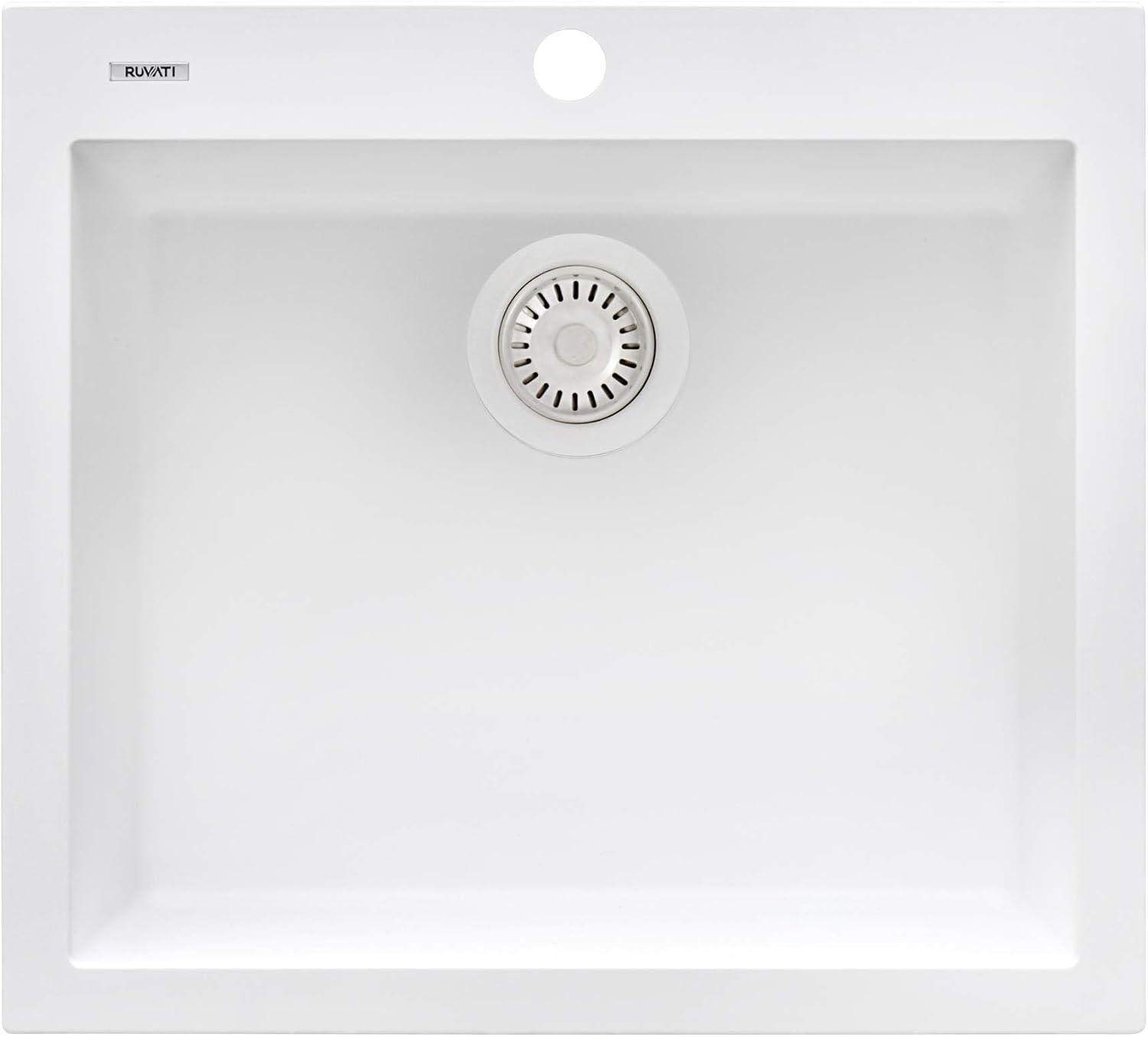 Ruvati Ruvati epiGranite Drop-in Topmount Granite Composite Kitchen Sink RVG1022WH