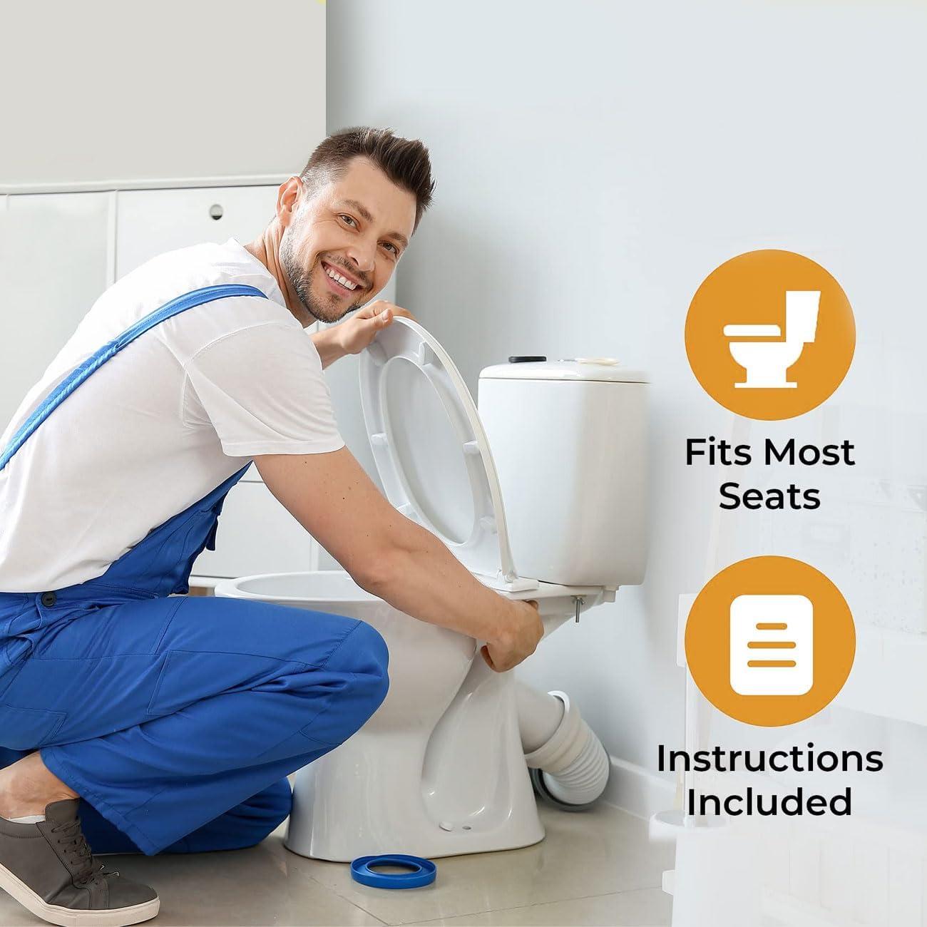 2Pcs Toilet Seat Hinge Includes Plastic Bolts Kit Fits Most plastic Toilet Seat Covers