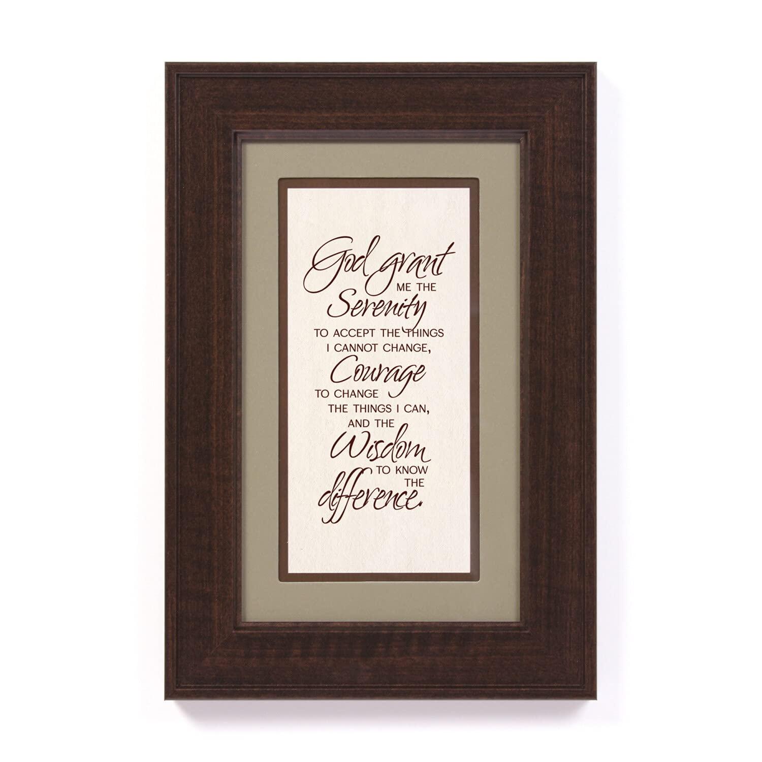 Serenity Prayer Brown Framed Motivational Wall Art