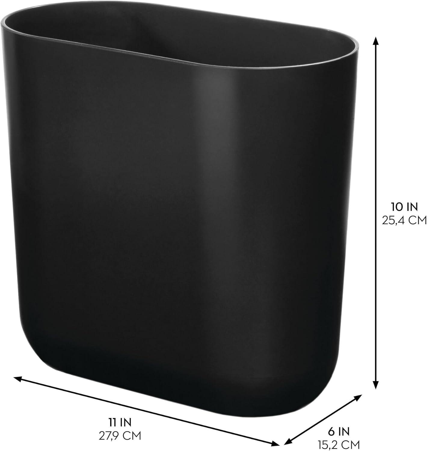 iDesign iDesign Set of 2 Small Oval Plastic Bathroom Trash Cans (Set of 2)