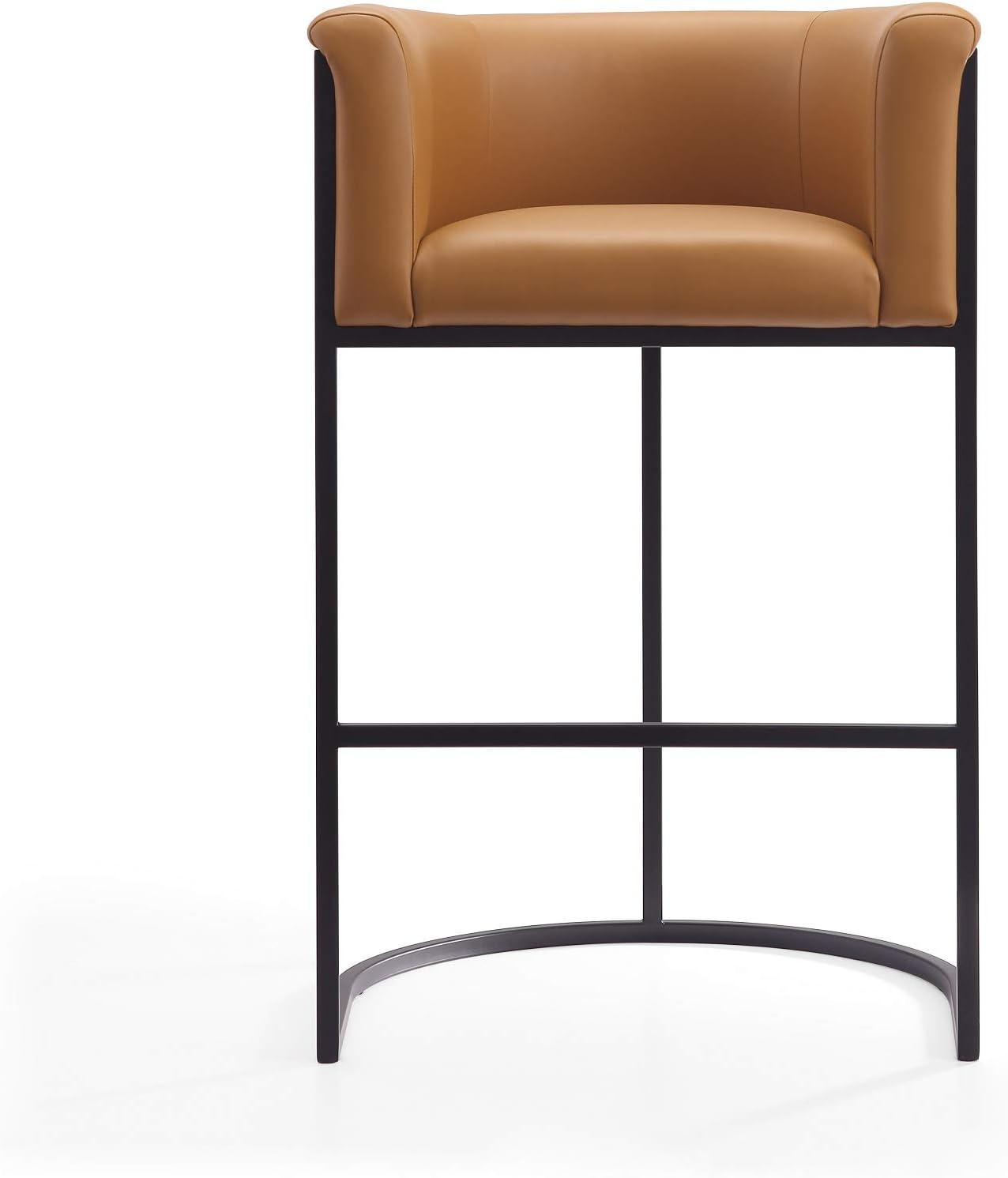 Cosmopolitan Upholstered Metal Barstool - Manhattan Comfort