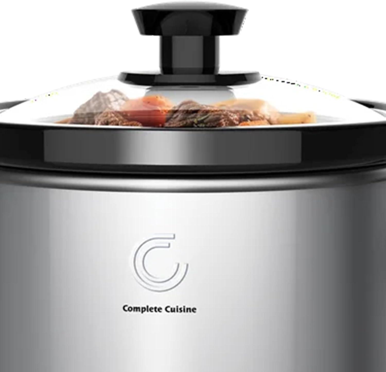 Complete Cuisine CC-3000-SL 3-Quart Round Stainless-Steel Slow Cooker