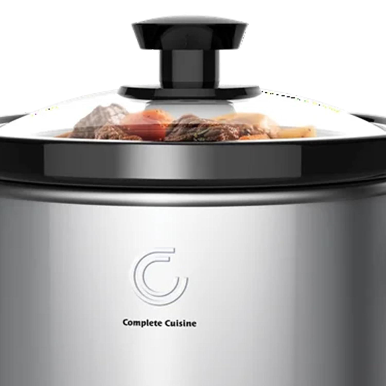 Complete Cuisine CC-3000-SL 3-Quart Round Stainless-Steel Slow Cooker