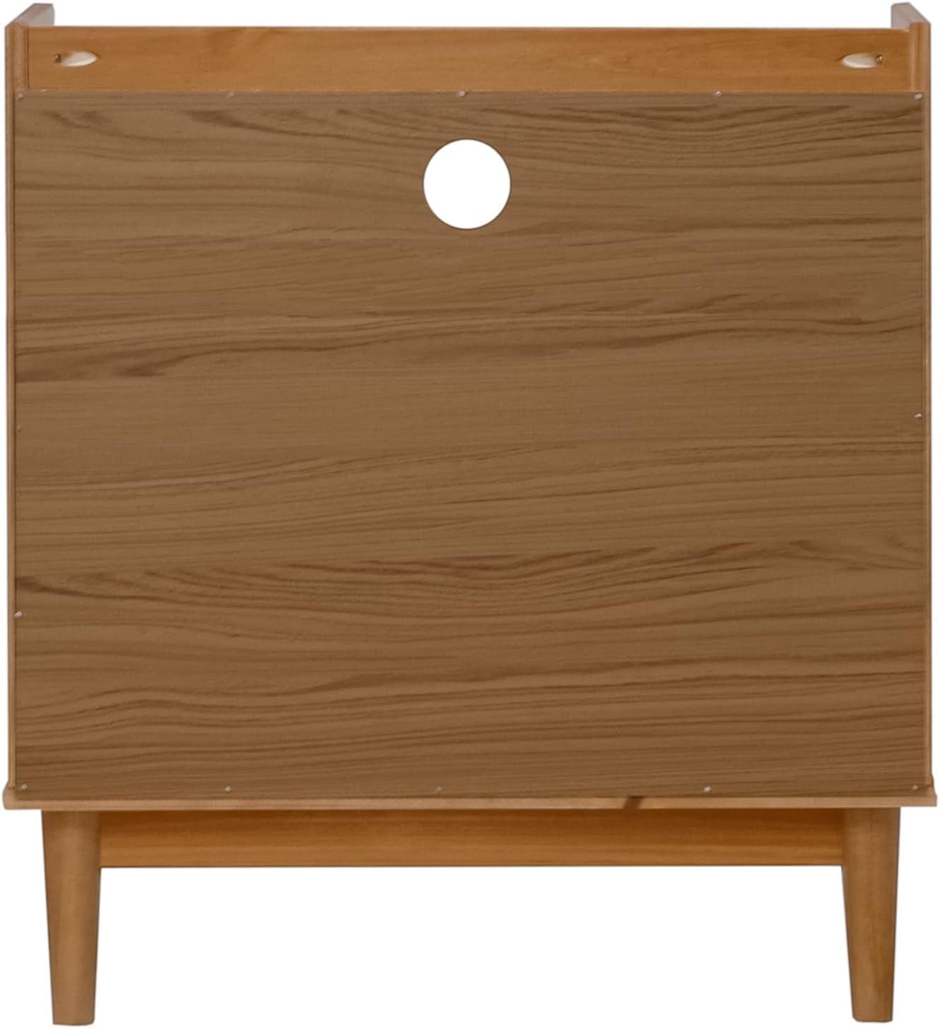 25" Solid Wood 2-Drawer Night Stand with Gallery - Caramel