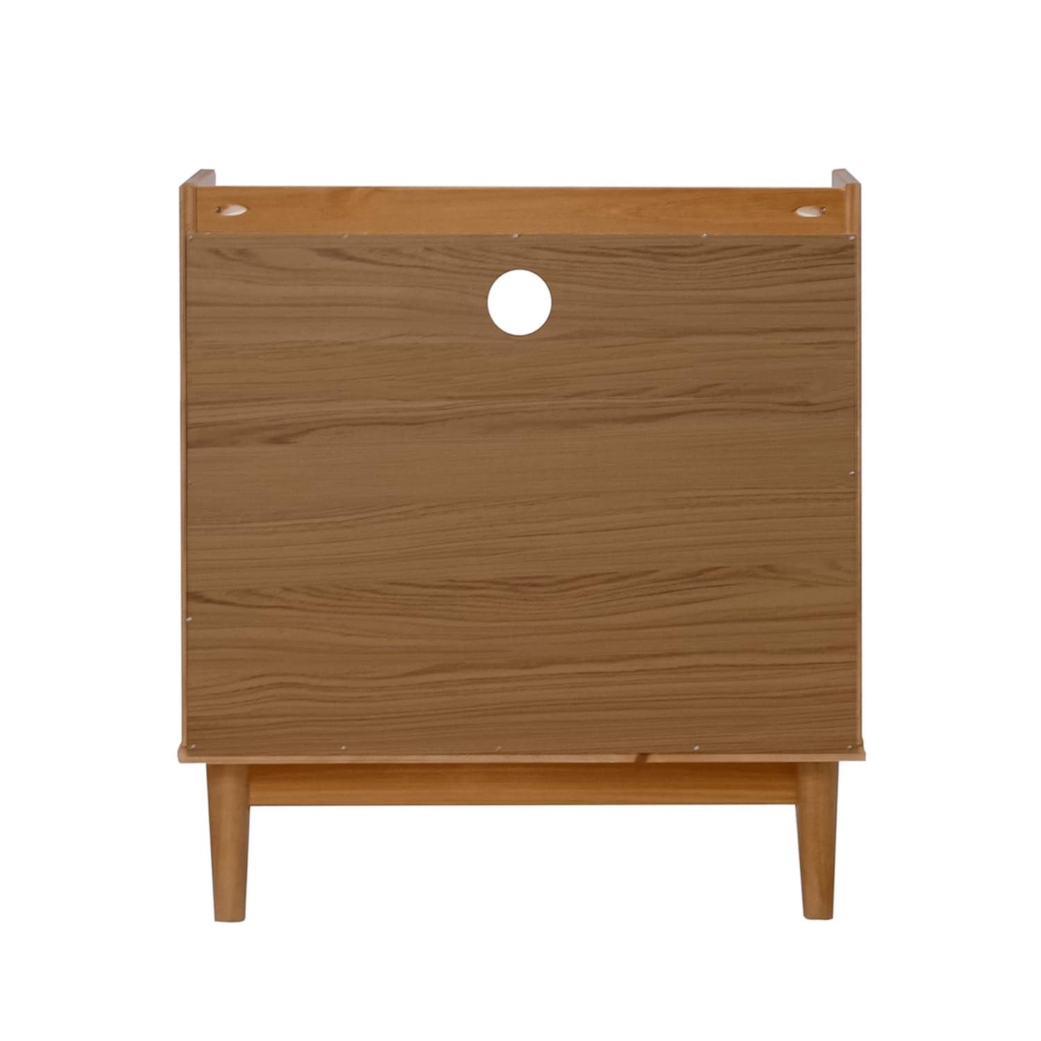 25" Solid Wood 2-Drawer Night Stand with Gallery - Caramel
