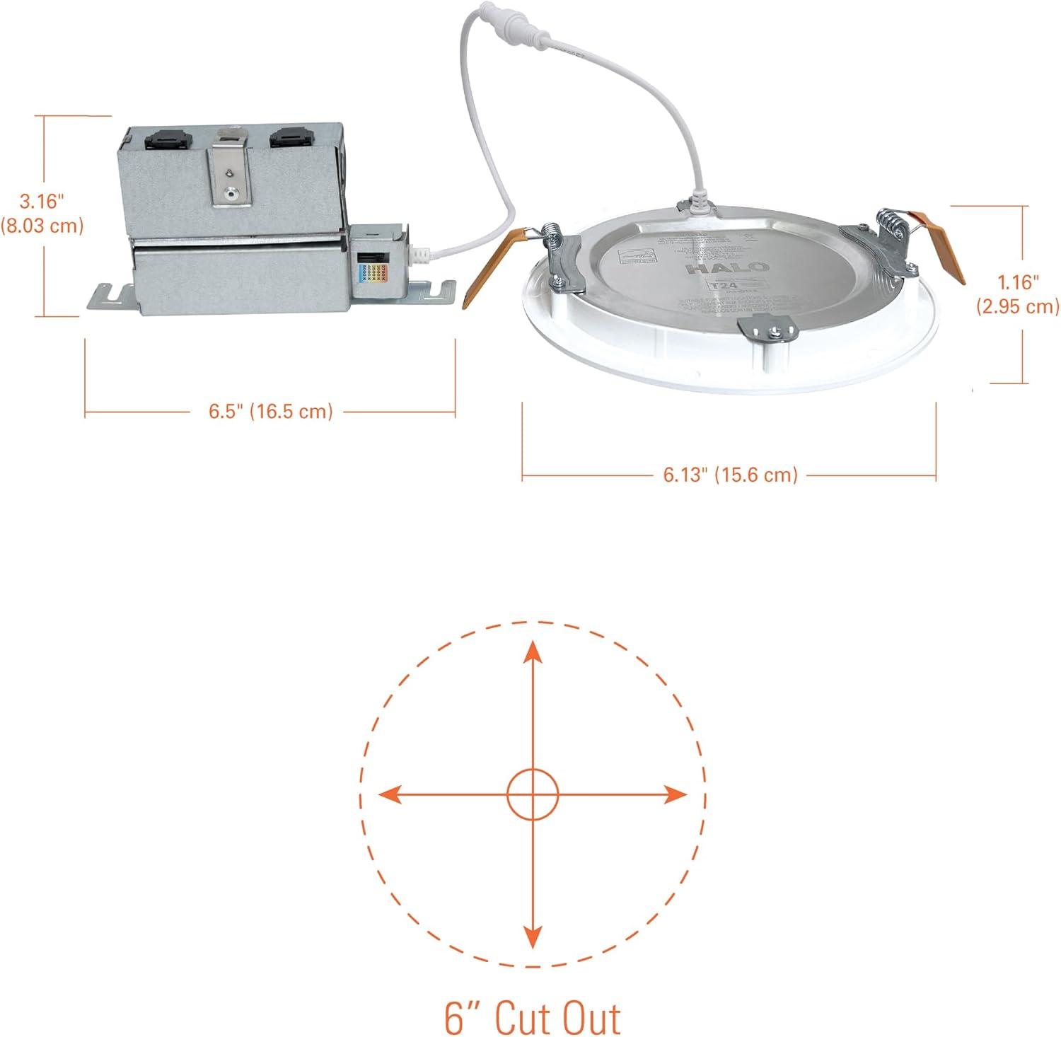 Halo 6" inch Recessed Canless LED Ceiling Light Direct Mount, White