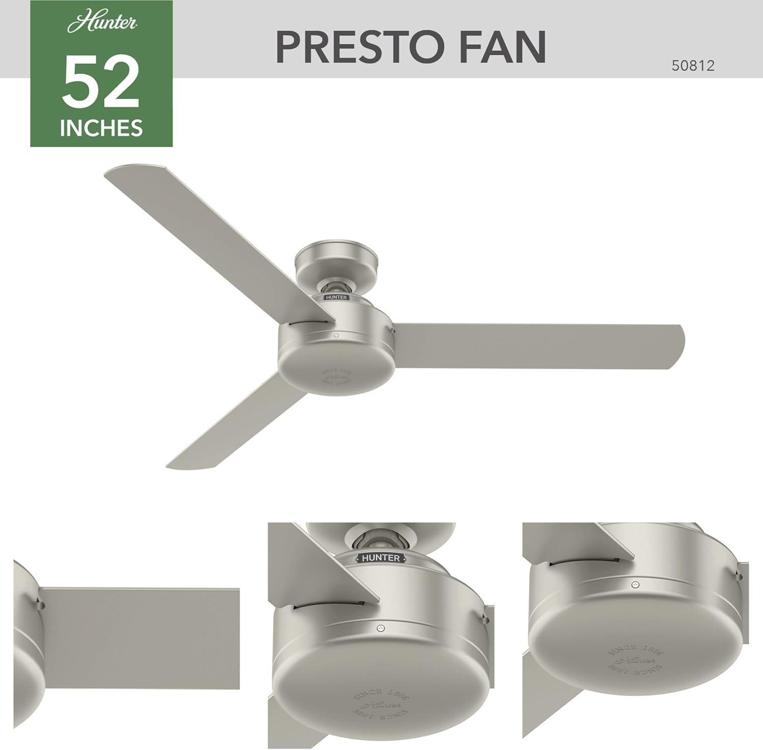 Presto 52" Presto 3 - Blade Standard Ceiling Fan with Wall Control