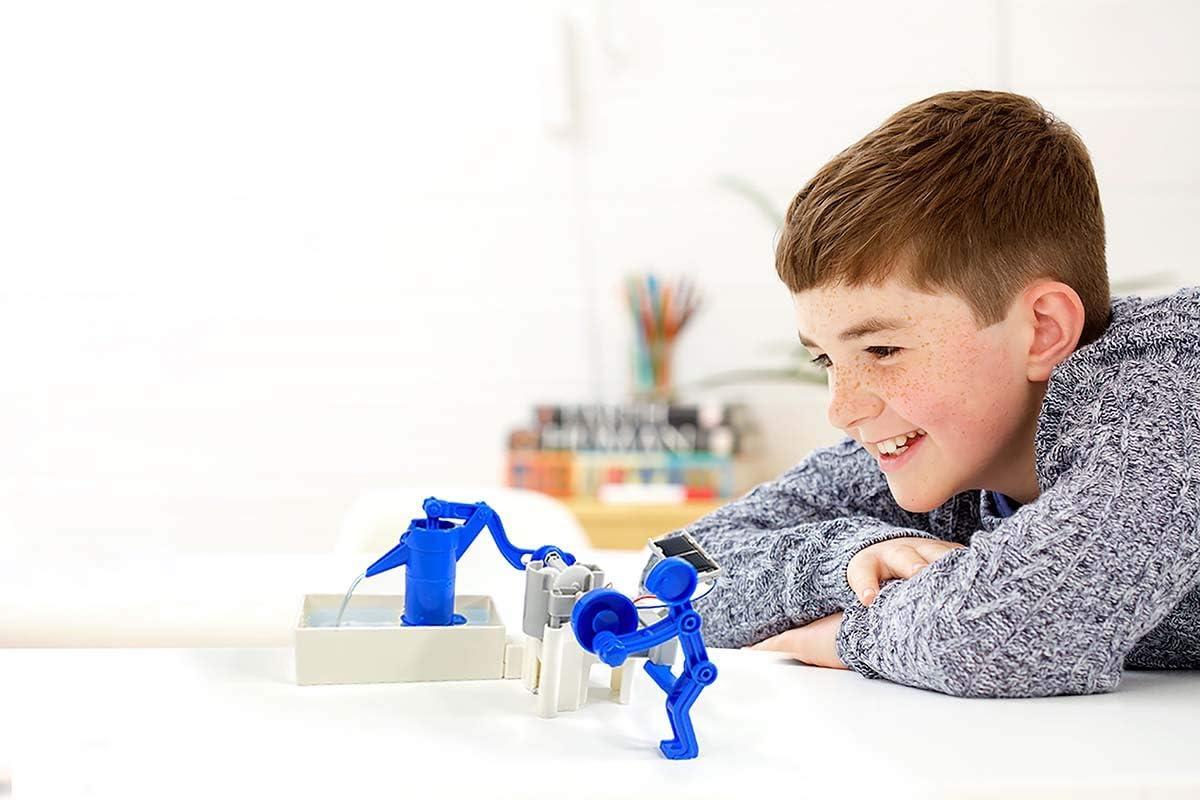 Hybrid Solar and Engine-Powered Water Pump Science Art Skill Toy Kit