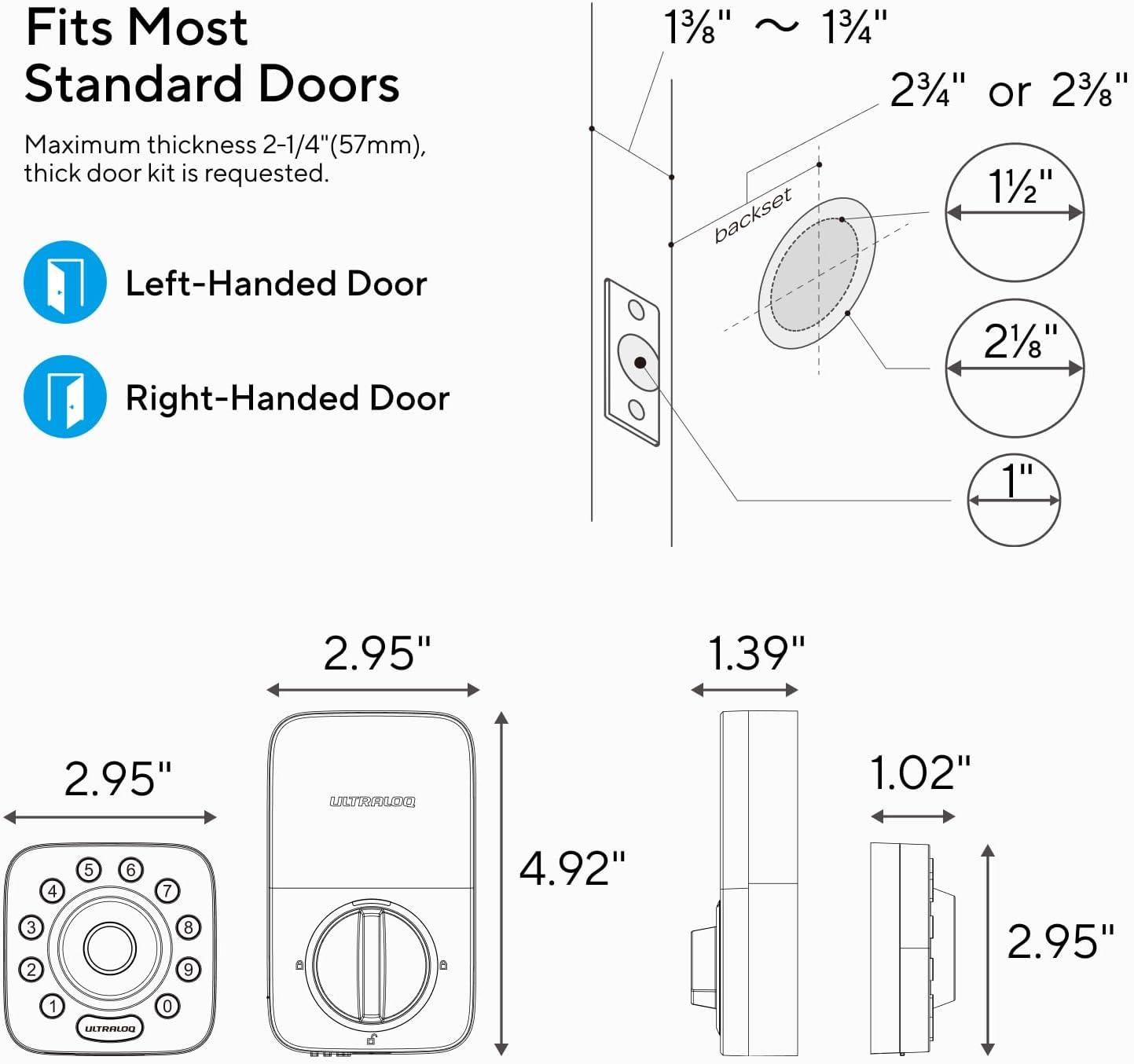 U-Tec U-Bolt Pro Bluetooth 6-in-1 Fingerprint and Keypad Smart Home Lock