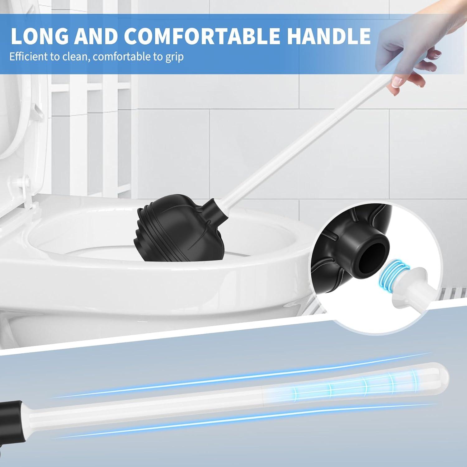 XXZH Toilet Plunger and Bowl Brush Combo for Bathroom Cleaning, 2 Sets