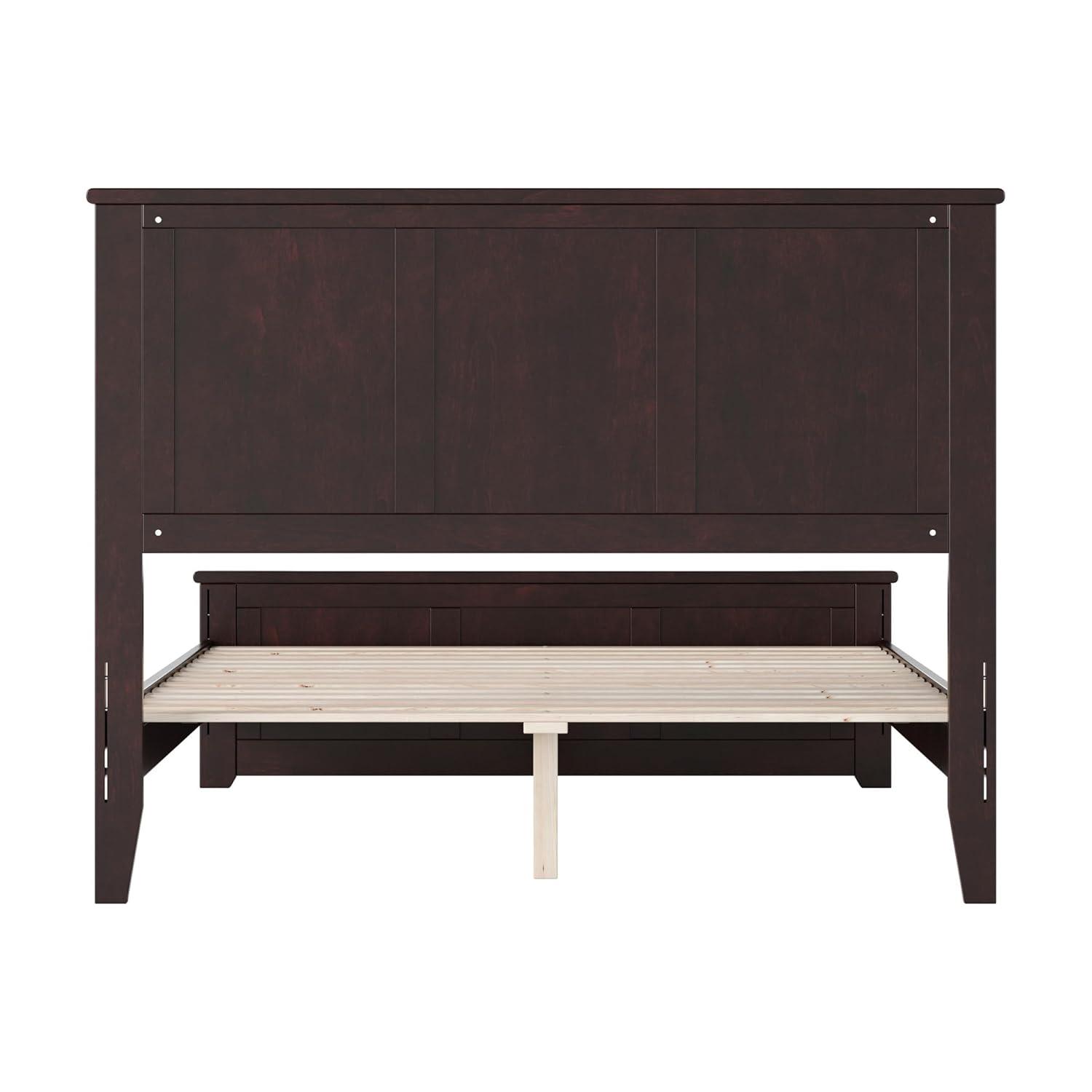 AFI Charlotte Cama con Plataforma de Perfil Bajo de Madera Maciza con Pie de Cama a Juego, Espresso