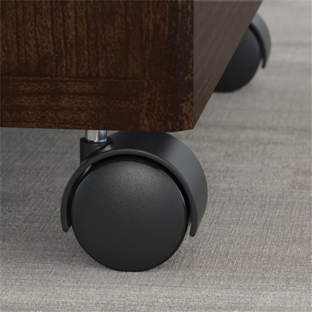 Series C Bow Front Left Handed L Shaped Desk with 2 Mobile Pedestals