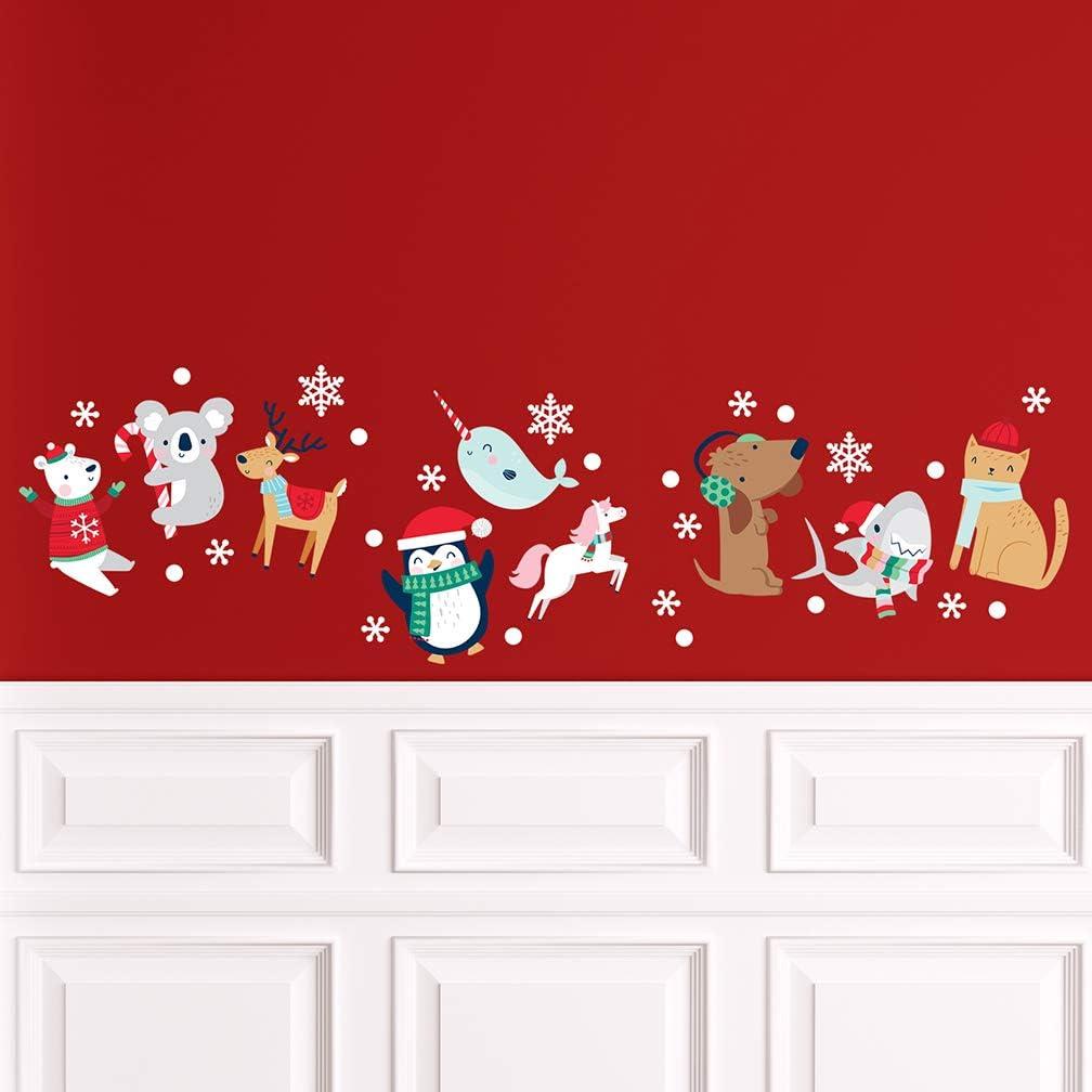 Christmas Snow Animals Vinyl Wall Decals for Kids Room