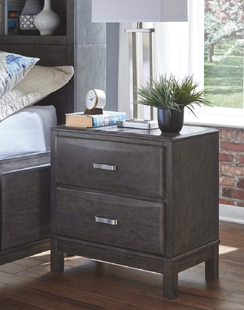 Caitbrook Nightstand Gray - Signature Design by Ashley: Contemporary Style, Wood Frame, Metal Glides Storage