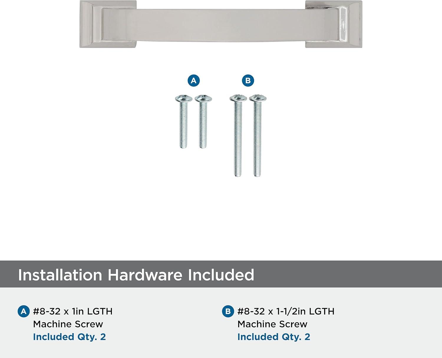 Amerock Candler 3 inch (76mm) Center-to-Center Polished Nickel Cabinet Pull