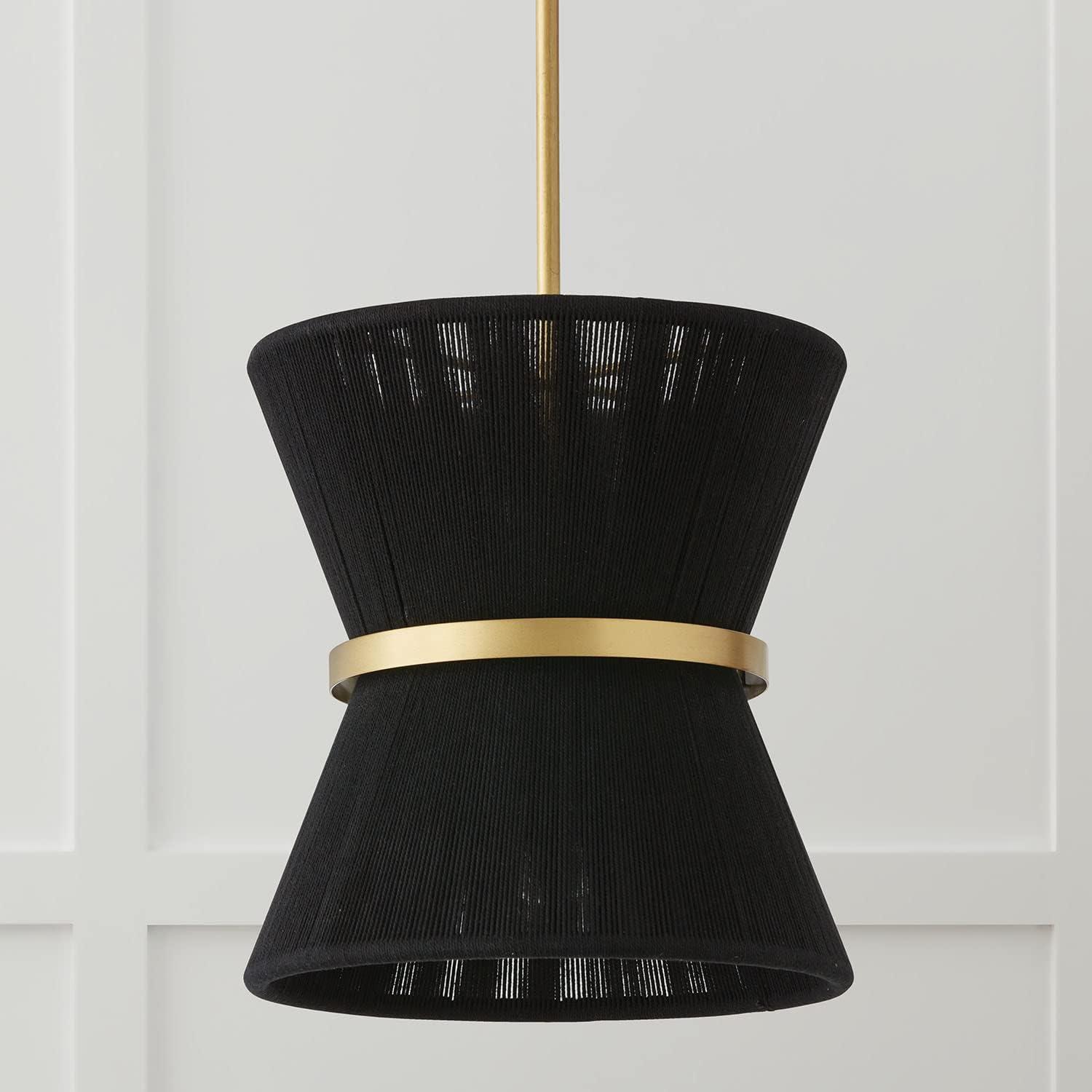 Capital Lighting - Cecilia - 1 Light Pendant-Black Rope/Patinaed Brass Finish