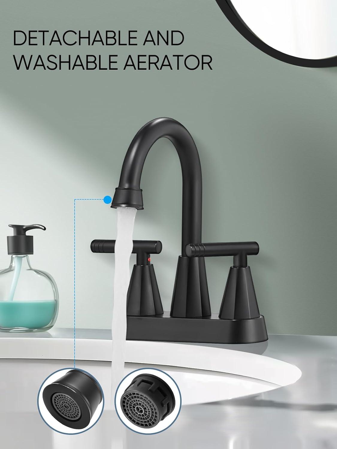 Centerset 2-handle Bathroom Faucet with Drain Assembly