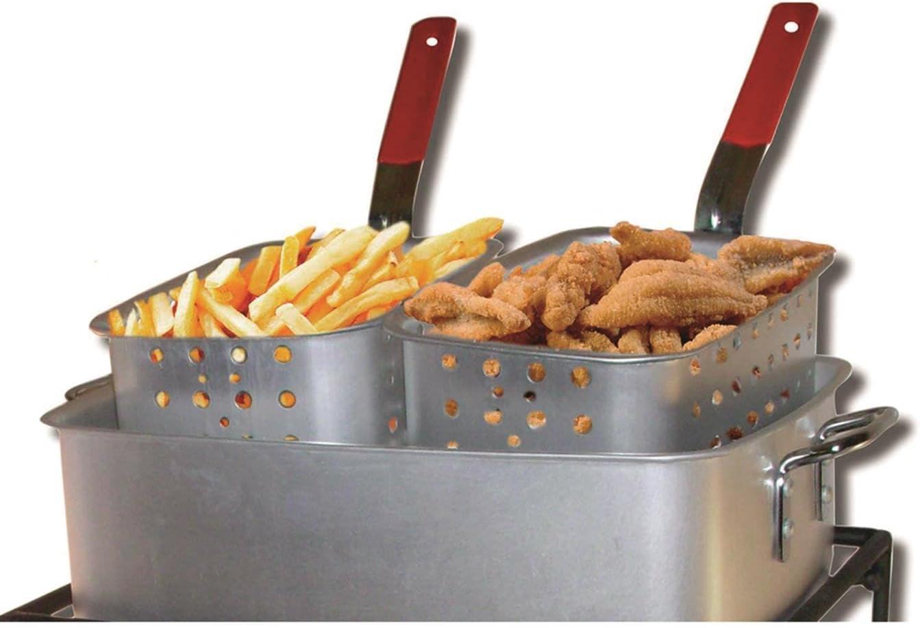 King Kooker 1 Burner Propane Rectangular Fryer Outdoor Cooker Kit with 15 Qt. Fry Pan & Two Baskets