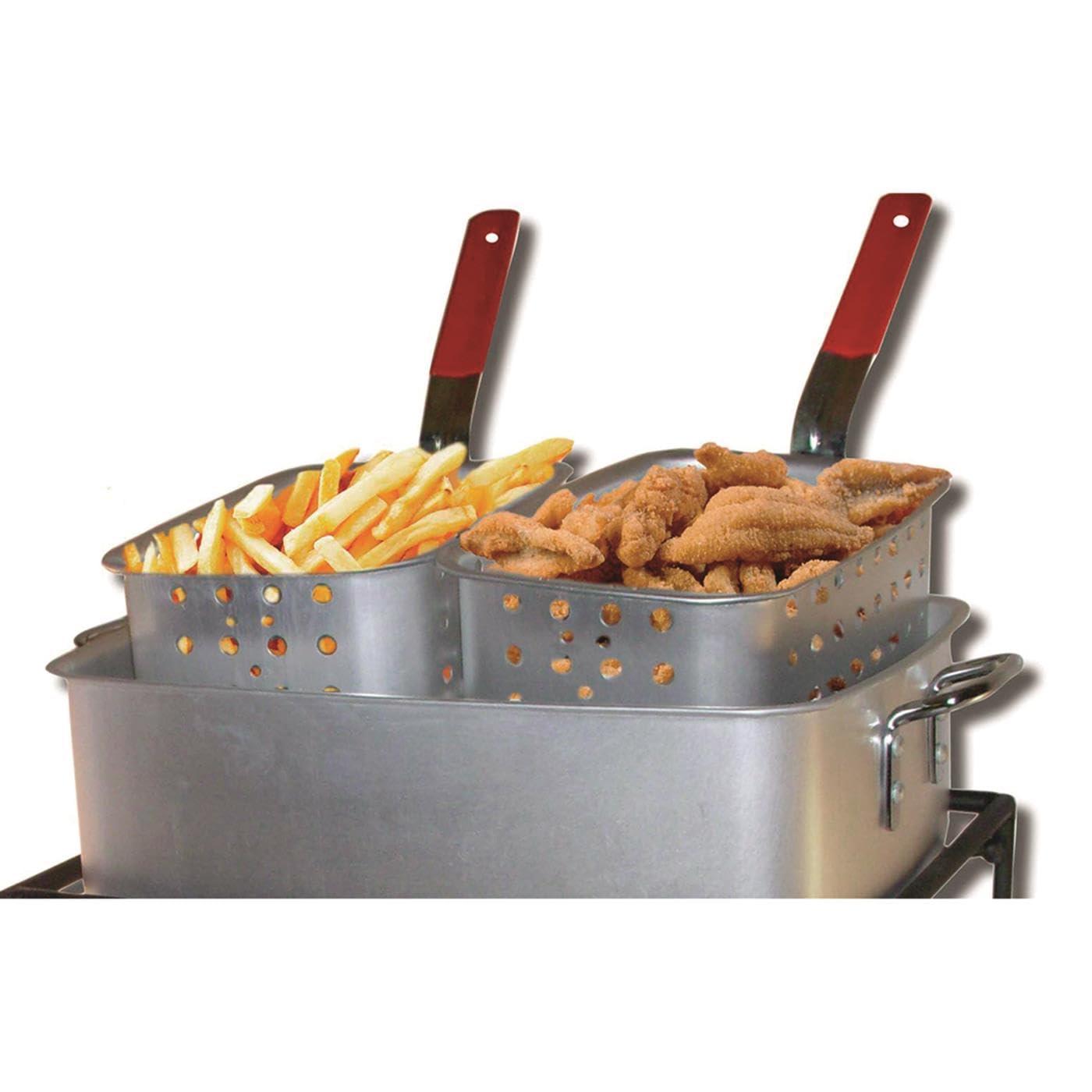 King Kooker 1 Burner Propane Rectangular Fryer Outdoor Cooker Kit with 15 Qt. Fry Pan & Two Baskets