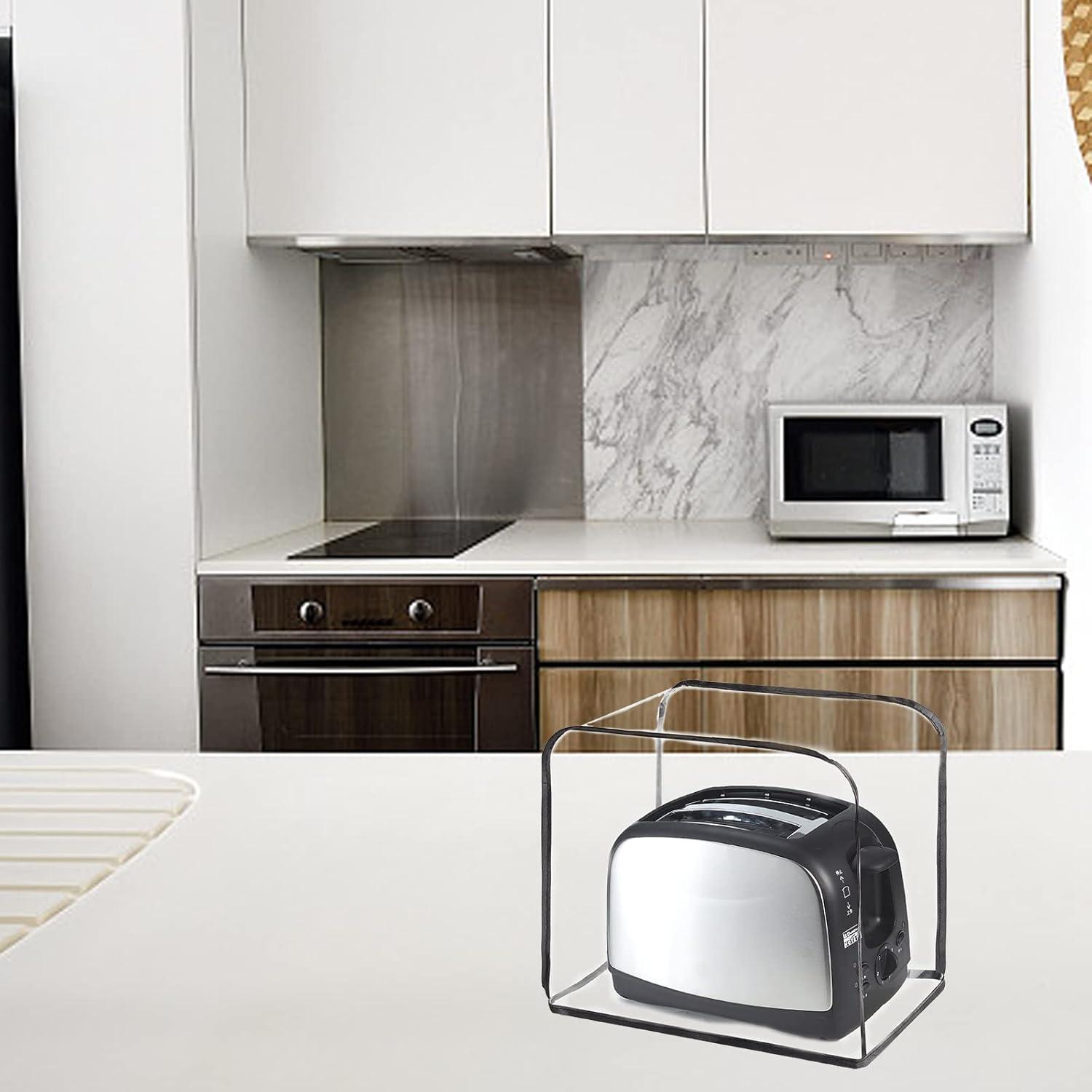 Numjaw 2-Slice Toaster Cover, Quilted Toaster Cover with Top Handle for Home, Kitchen Small Appliance Dust Fingerprint Cover(Black)