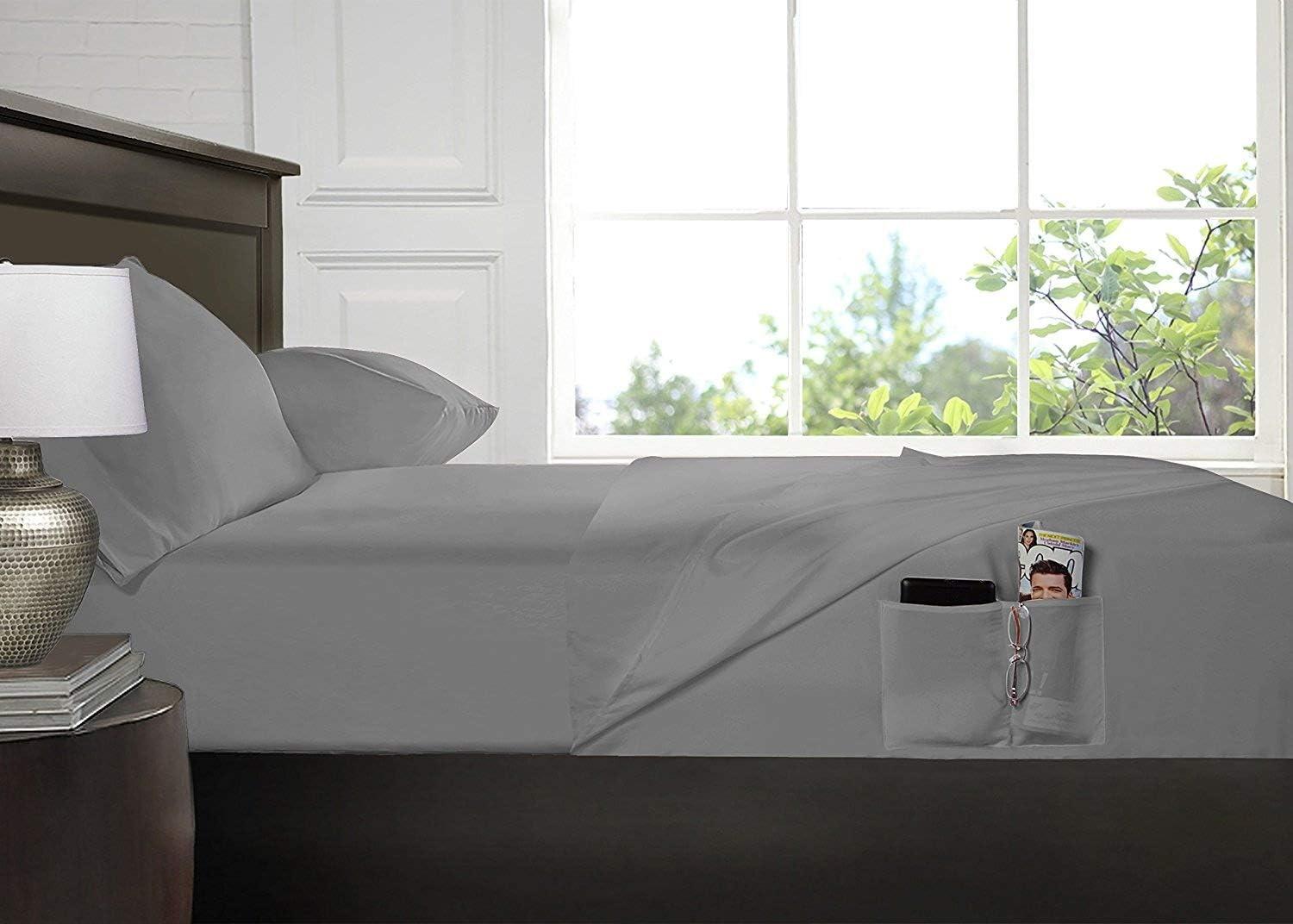 Cathay Home, Inc 1800 Series Smart Storage Pocket Microfiber Sheet Set